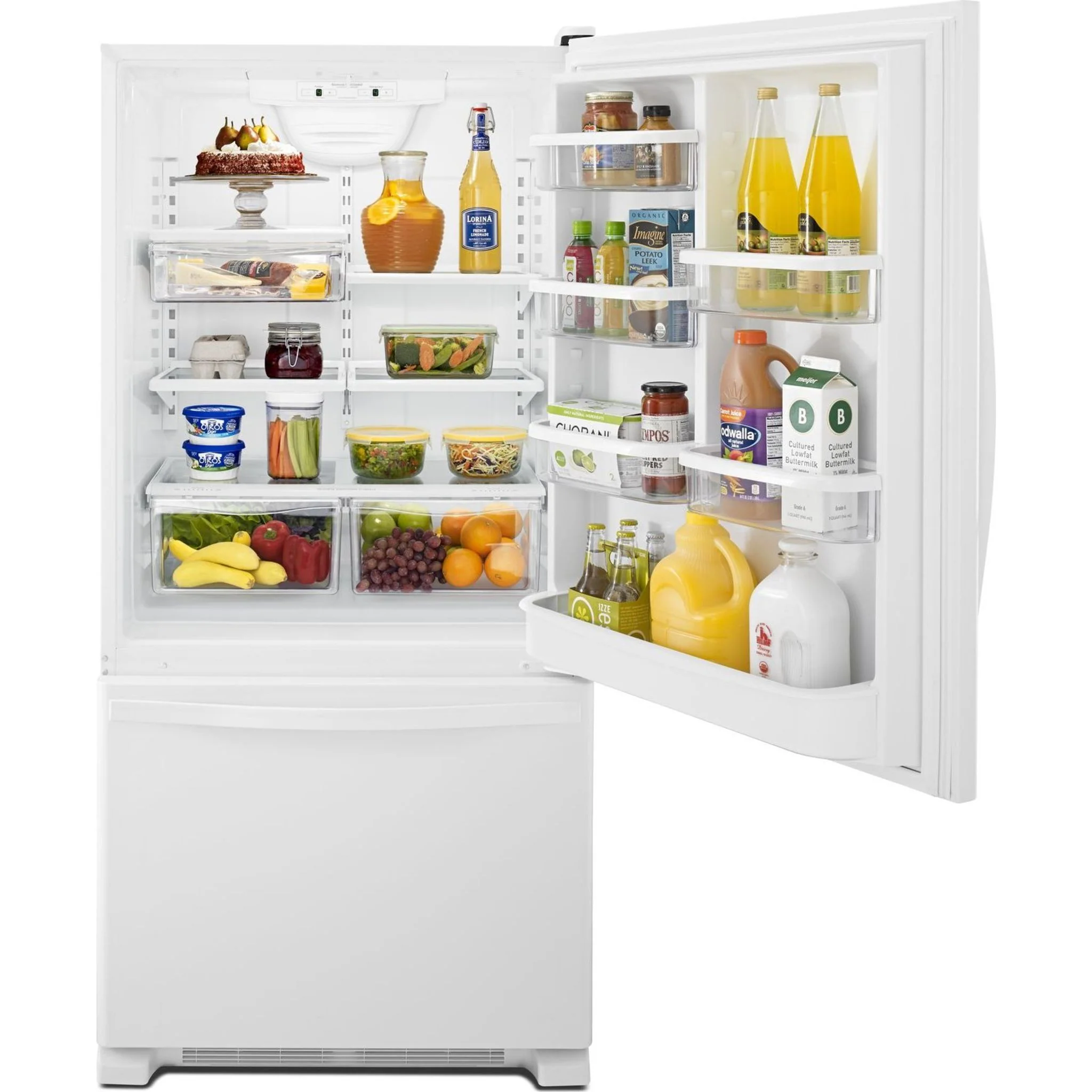 Whirlpool 19 cu. ft. Bottom-Freezer Refrigerator with Freezer Drawer - White (WRB329DFBW) - Image 7