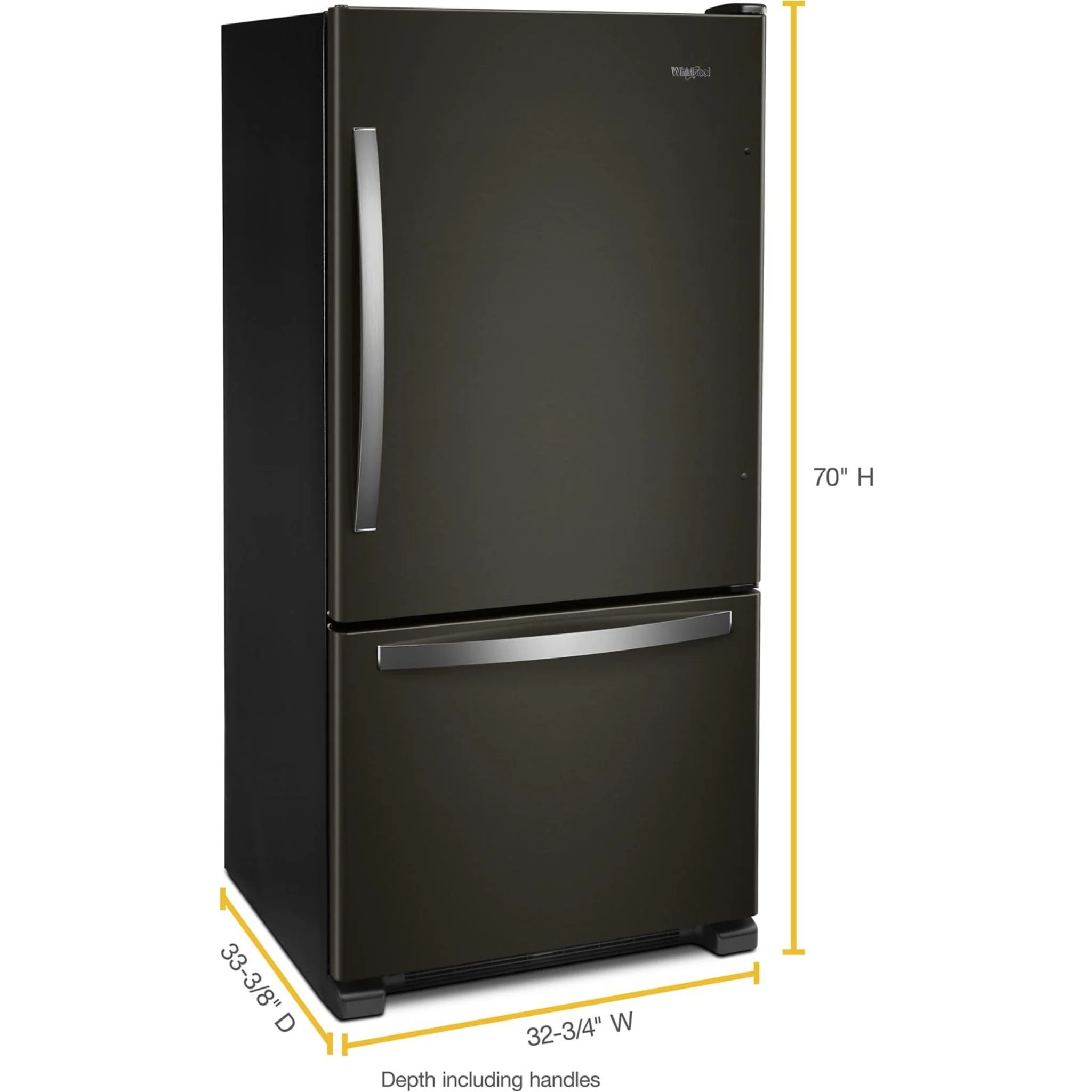 Whirlpool 33-inch wide Bottom-Freezer Refrigerator - 22 cu. ft. -Black Stainless (WRB322DMHV) - Image 23
