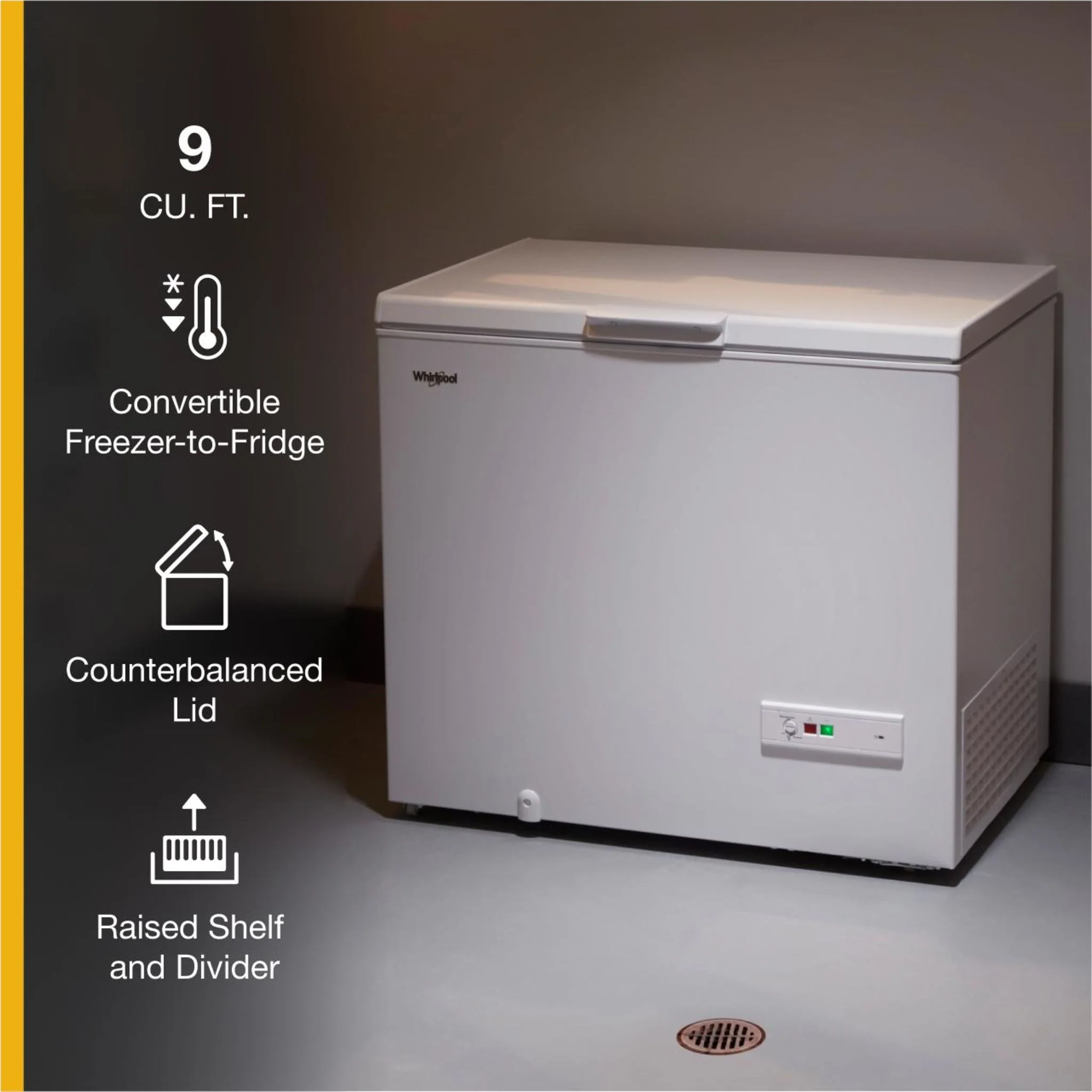 Whirlpool 9 cu. ft. Convertible Freezer to Refrigerator with Baskets (WZC3209LW) - Image 22