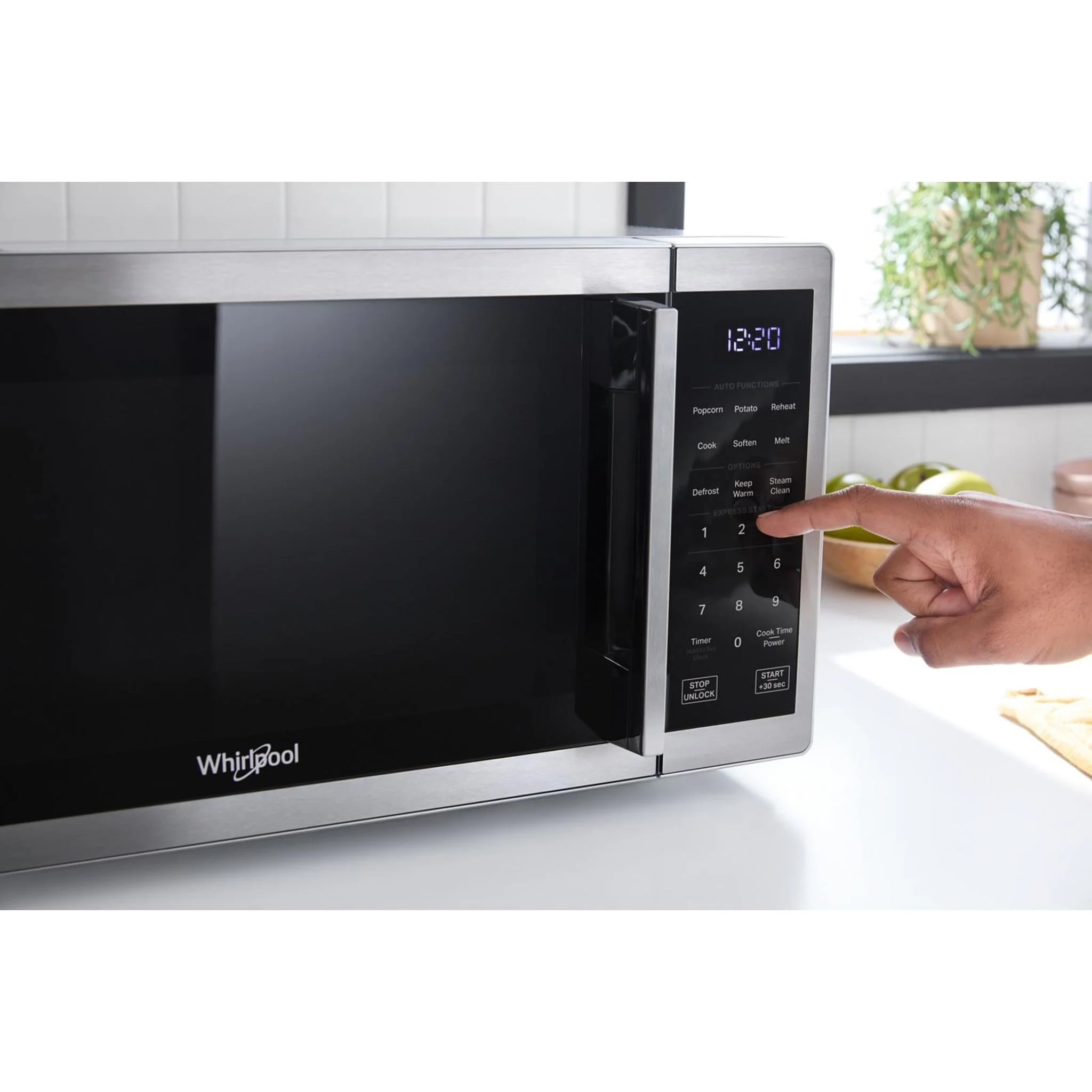 Whirlpool 0.9 cu. ft. Stainless Steel Countertop Microwave With Steam Clean - 900 watt -Stainless Steel (WMCS3019RS) - Image 16