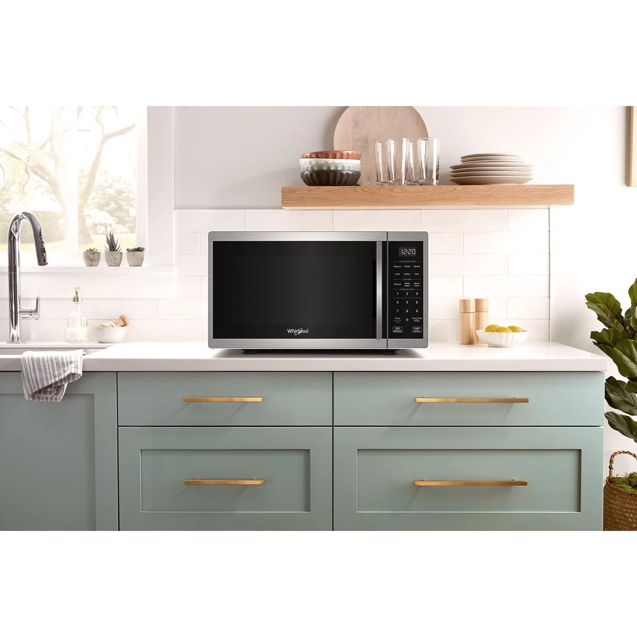 Whirlpool 0.9 cu. ft. Stainless Steel Countertop Microwave With Steam Clean - 900 watt -Stainless Steel (WMCS3019RS) - Image 8