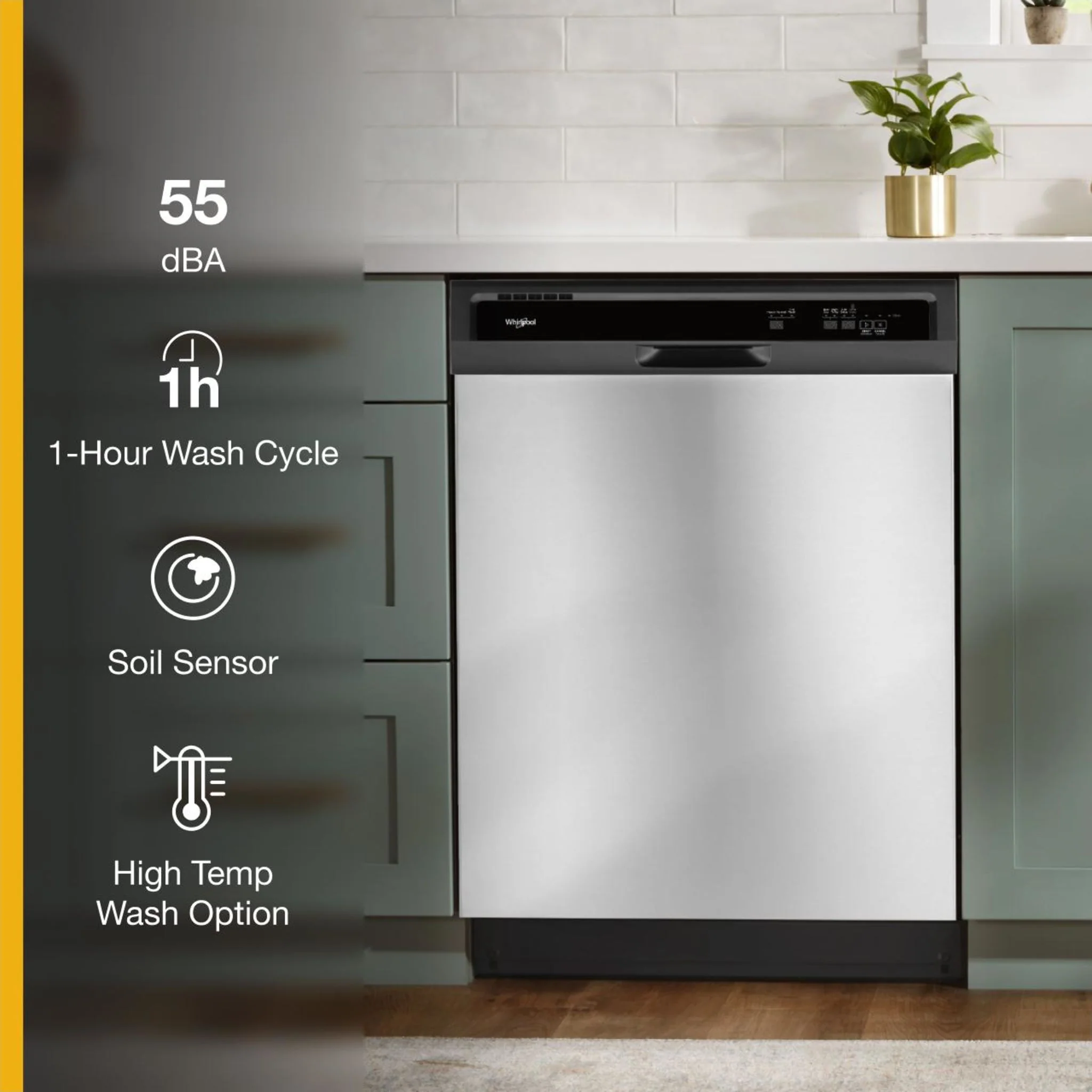 Whirlpool Heavy-Duty Dishwasher with 1-Hour Wash Cycle (WDF330PAHS) - Image 26