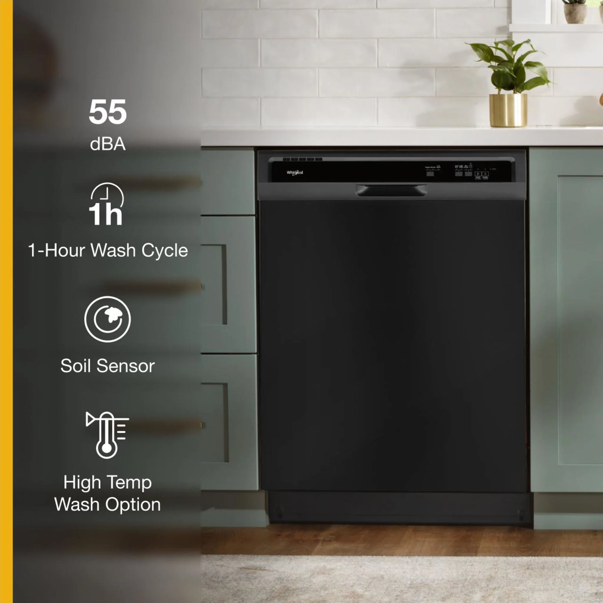 Whirlpool Heavy-Duty Dishwasher with 1-Hour Wash Cycle (WDF330PAHB) - Image 26