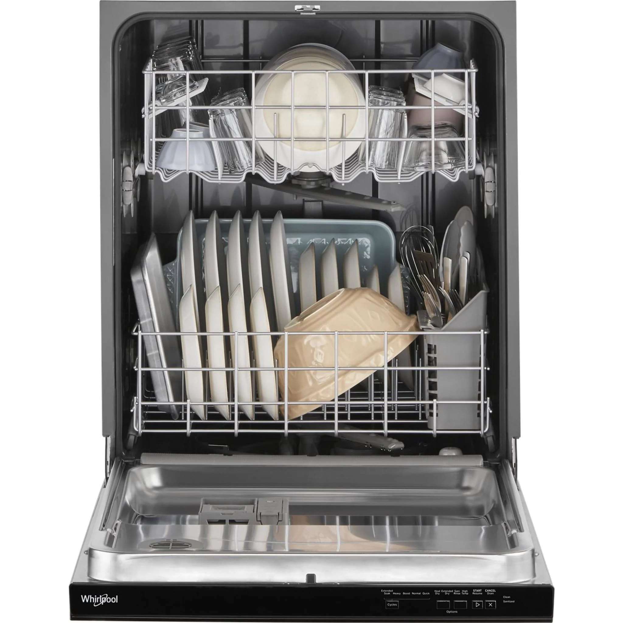 Whirlpool Quiet Dishwasher with Boost Cycle and Pocket Handle -Black (WDP540HAMB) - Image 2