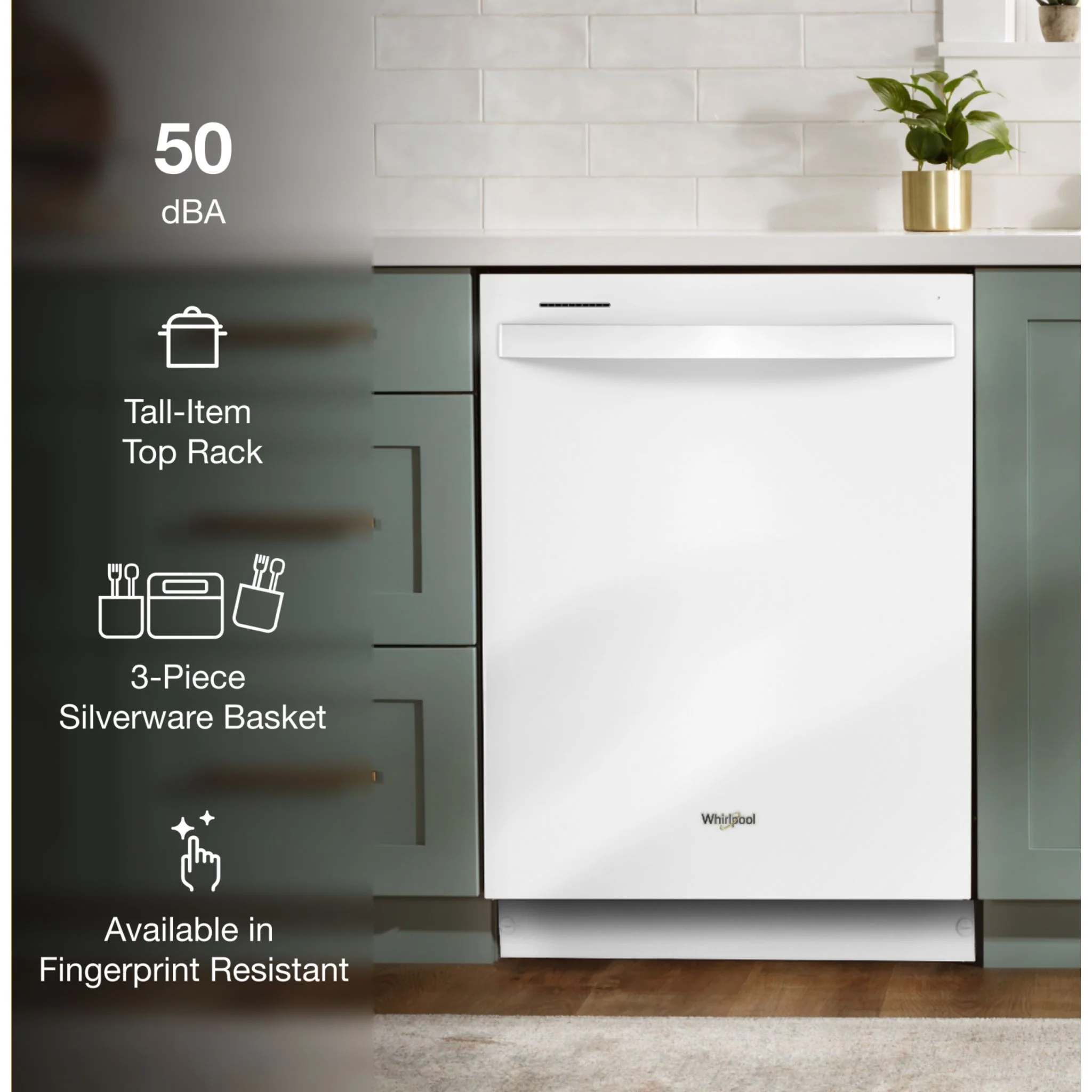 Whirlpool 24-Inch Dishwasher with AI Intelligent Wash and Tall Top Rack -White (WDT740SALW) - Image 7
