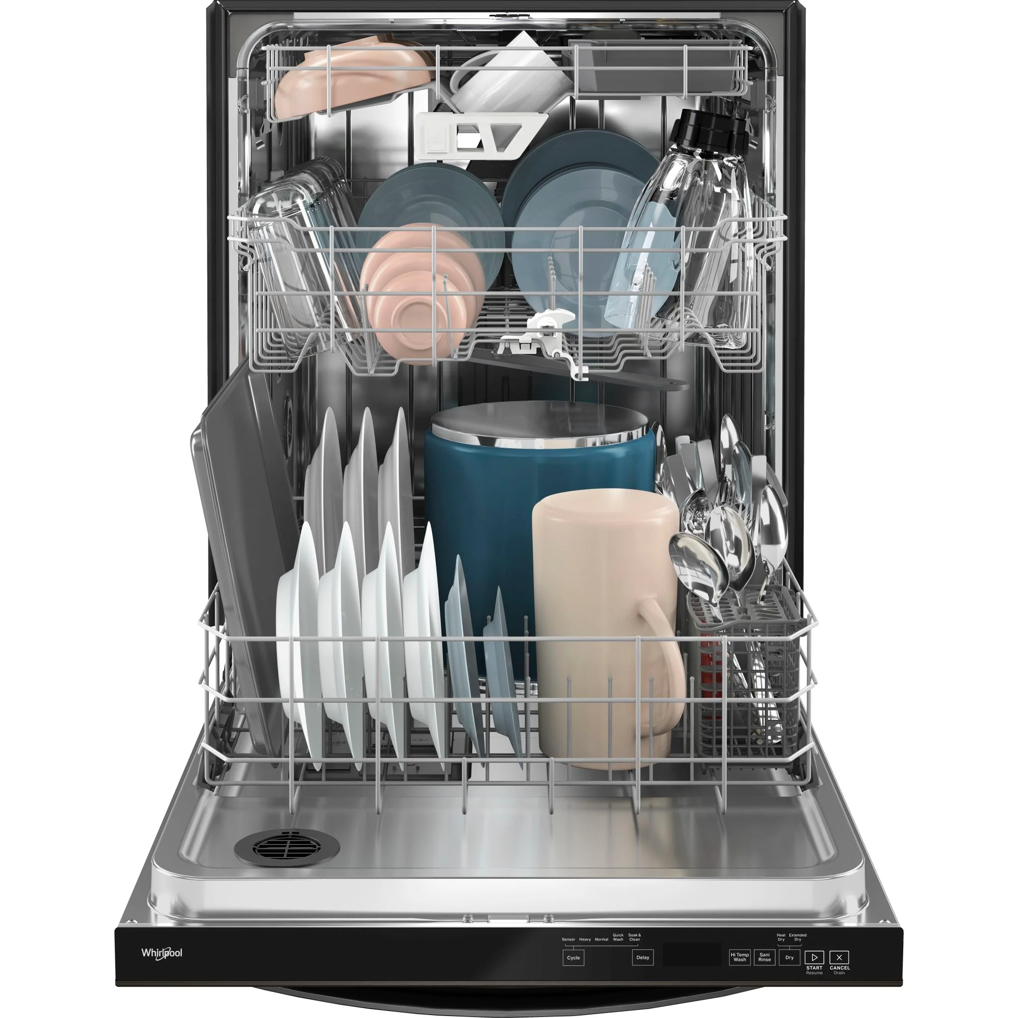 Whirlpool Fingerprint Resistant Large Capacity Dishwasher with 3rd Rack - Print Resist Blk Stnlss (WDT970SAKV) - Image 3