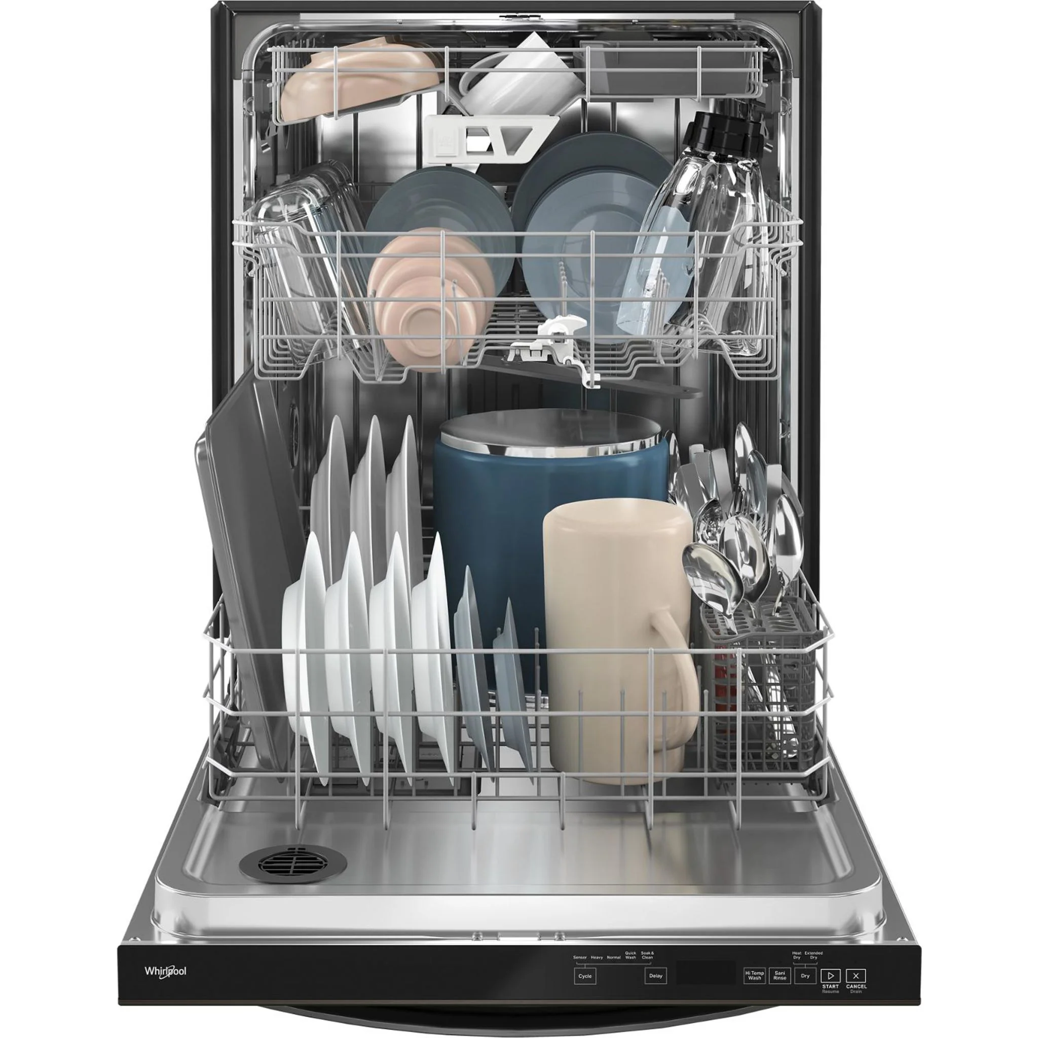 Whirlpool Fingerprint Resistant Large Capacity Dishwasher with 3rd Rack - Print Resist Blk Stnlss (WDT970SAKV) - Image 8