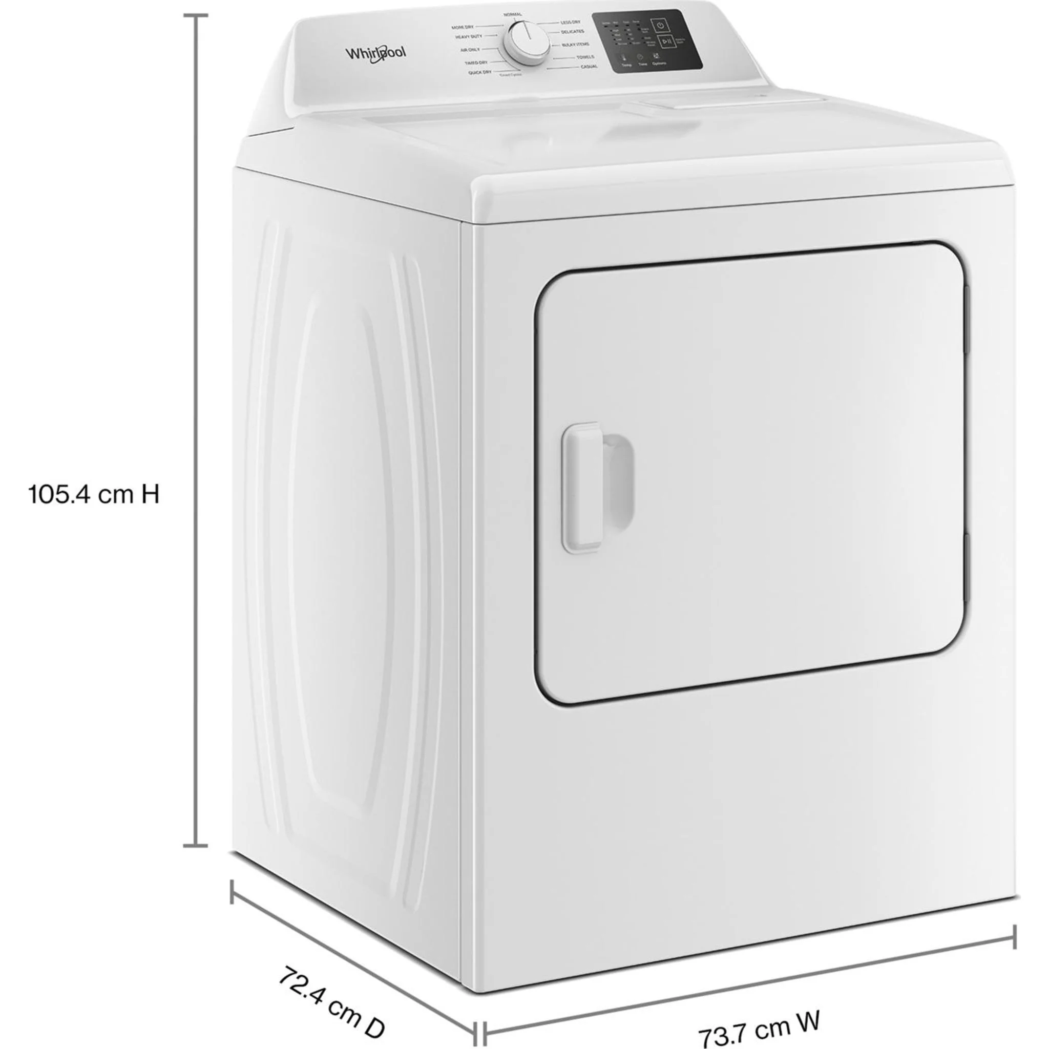 Whirlpool 7.0 cu. ft. Gas Dryer with Adaptive Dry - Vented Top Load Matching -White (WGD4105SW) - Image 3