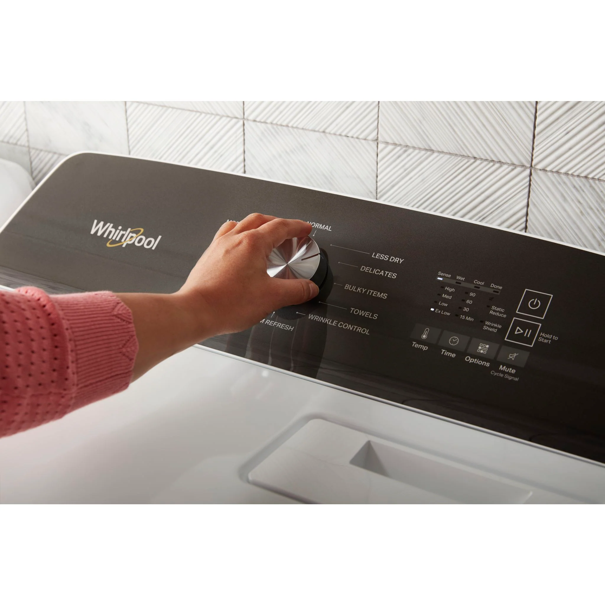 Whirlpool 7.0 Cu. Ft. Top Load Gas Moisture Sensing Dryer with Steam -White (WGD5050LW) - Image 4