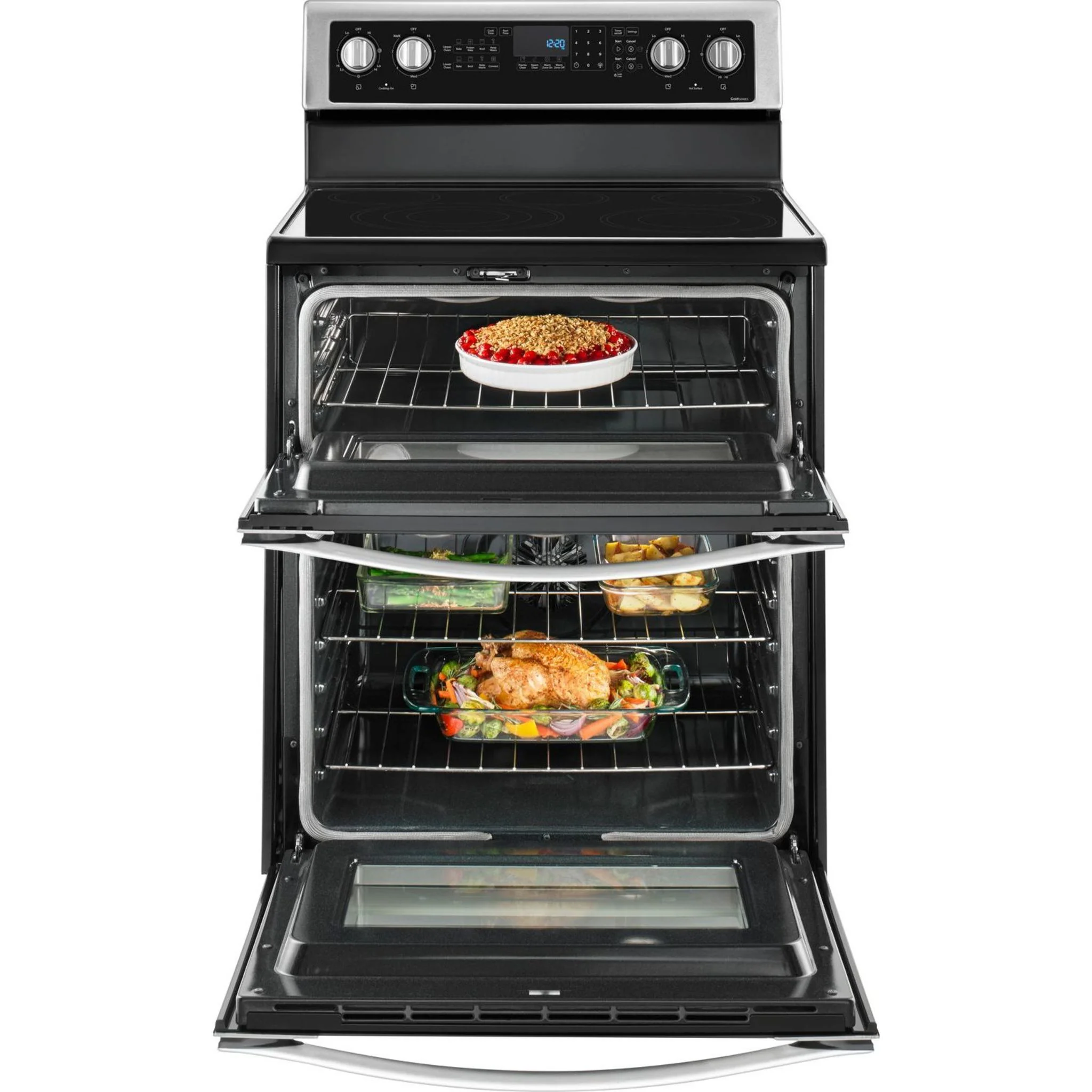 Whirlpool 6.7 Cu. Ft. Electric Double Oven Range with True Convection -Stainless Steel (YWGE745C0FS) - Image 8