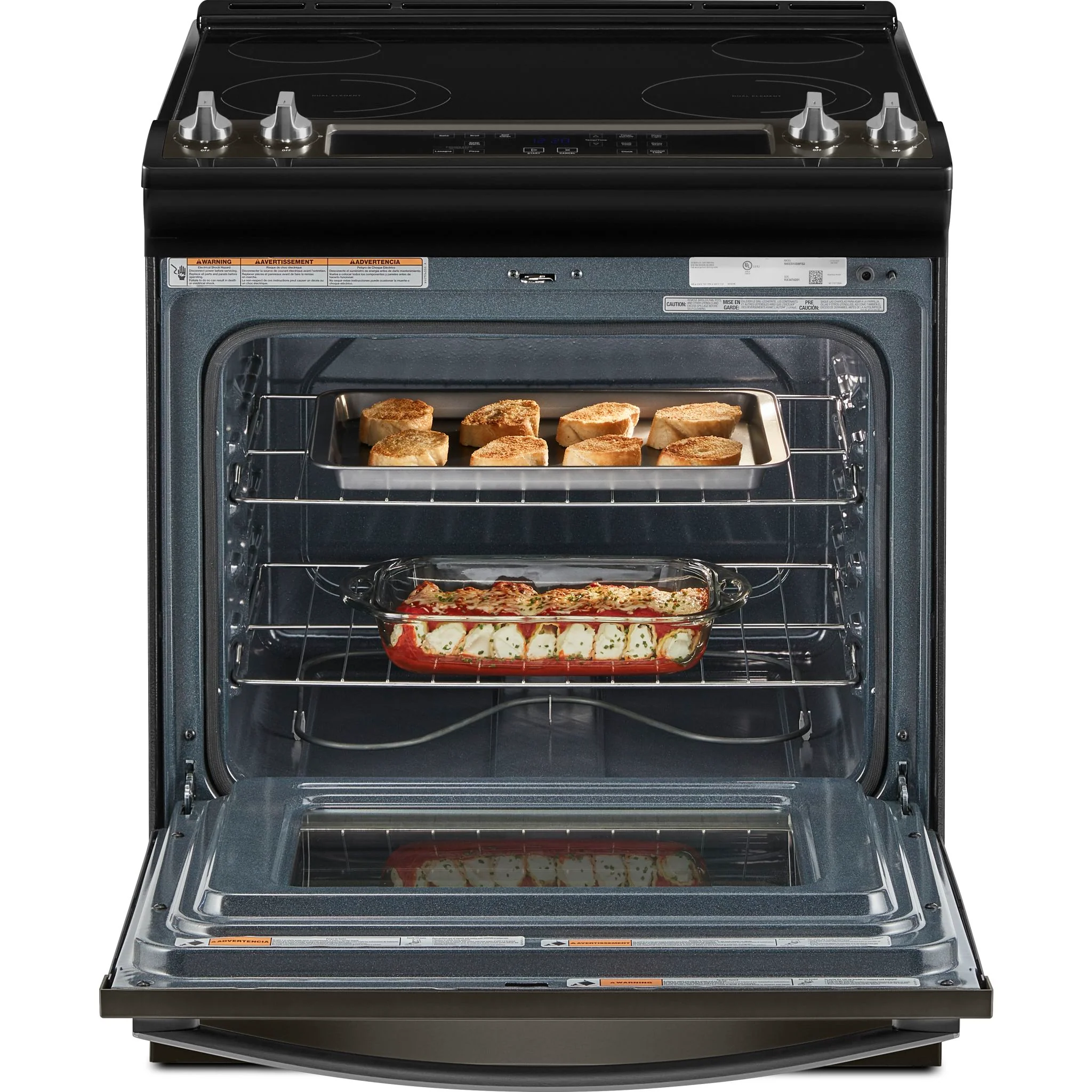Whirlpool 4.8 Cu. Ft. Electric Range with Frozen BakeTechnology -Black Stainless (YWEE515S0LV) - Image 4