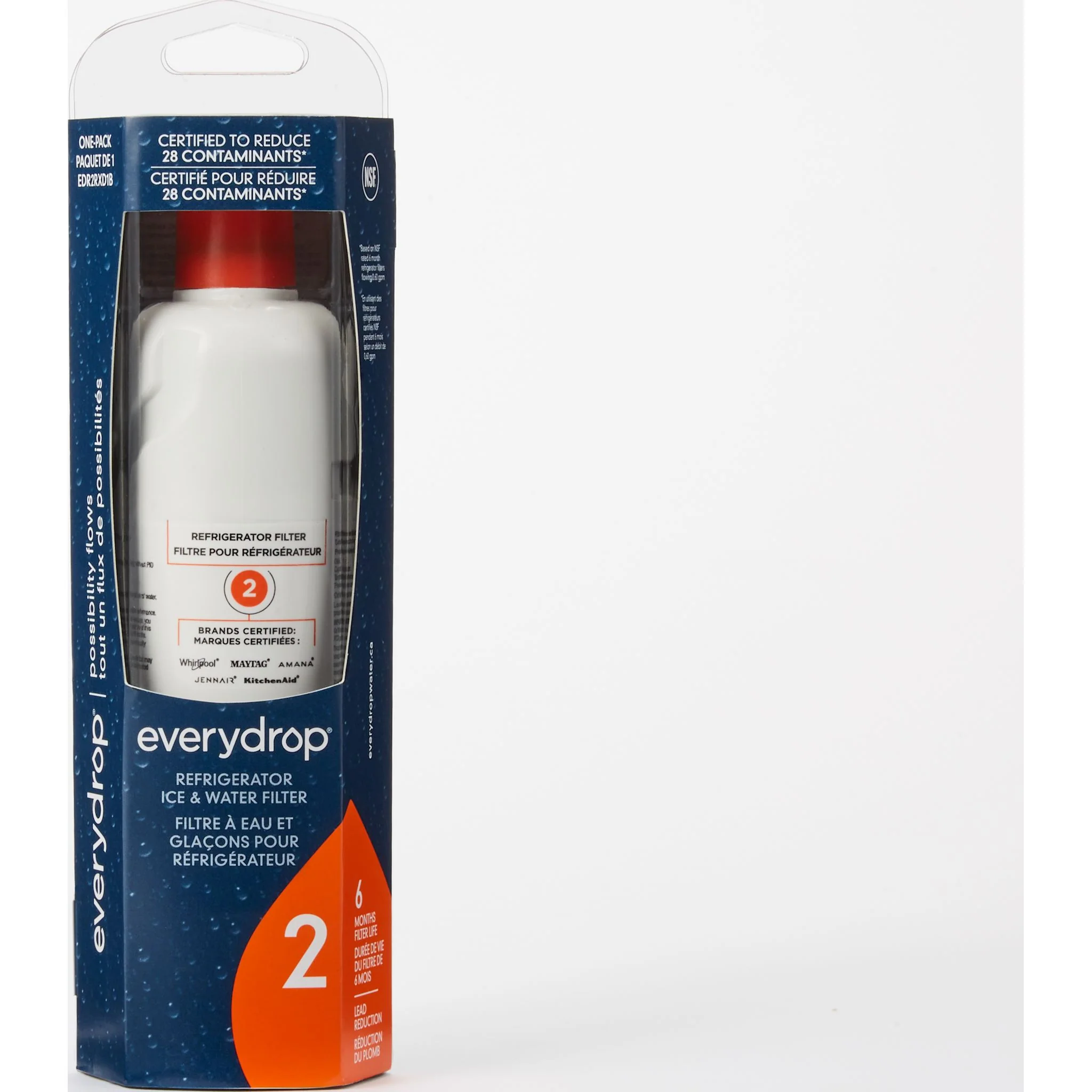 Whirlpool everydrop Ice & Water Refrigerator Filter 2 - EDR2RXD1B -White (EDR2RXD1B) - Image 2