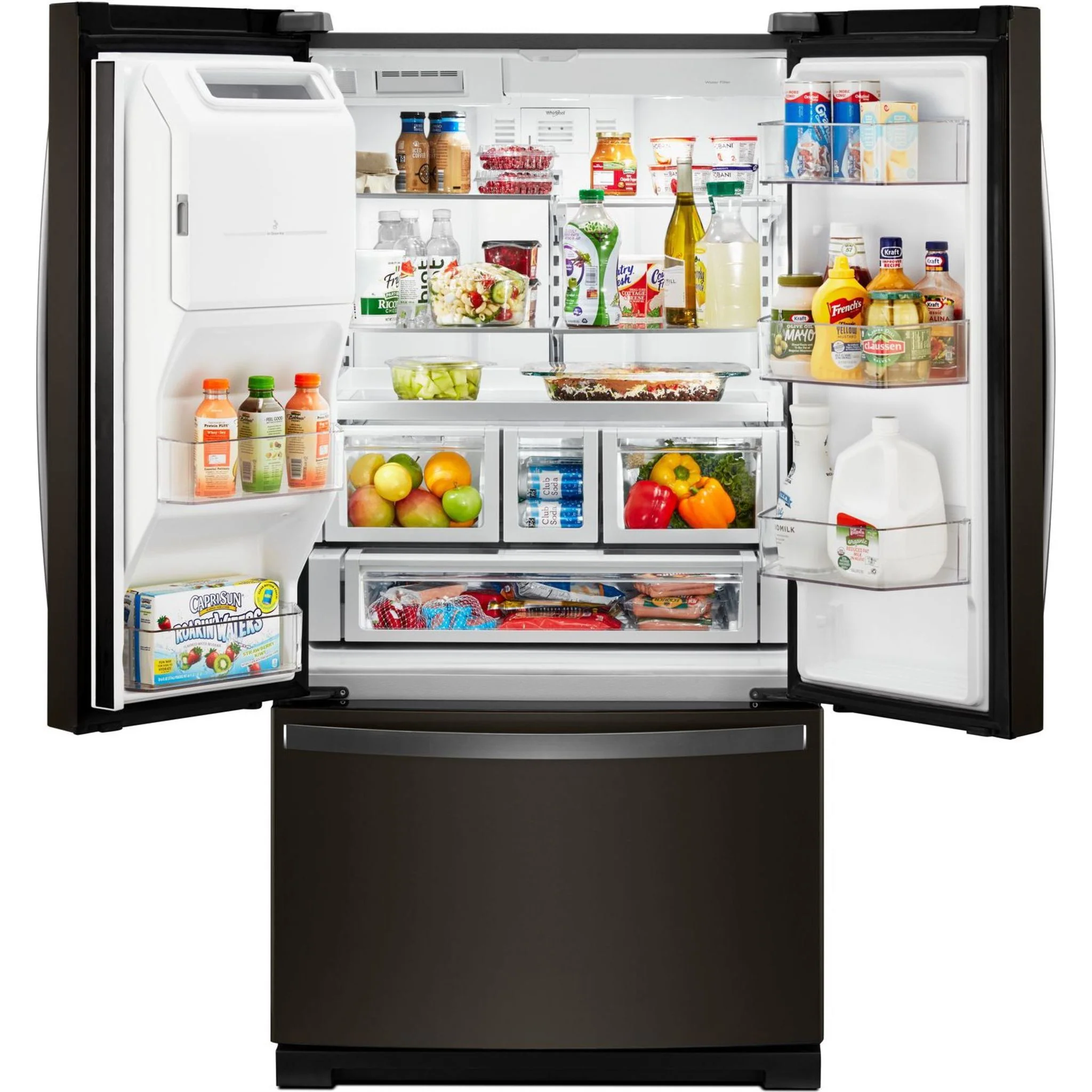 Whirlpool 36" Wide French Door Refrigerator - 27 cu. ft.- Black Stainless (WRF757SDHV) - Image 15