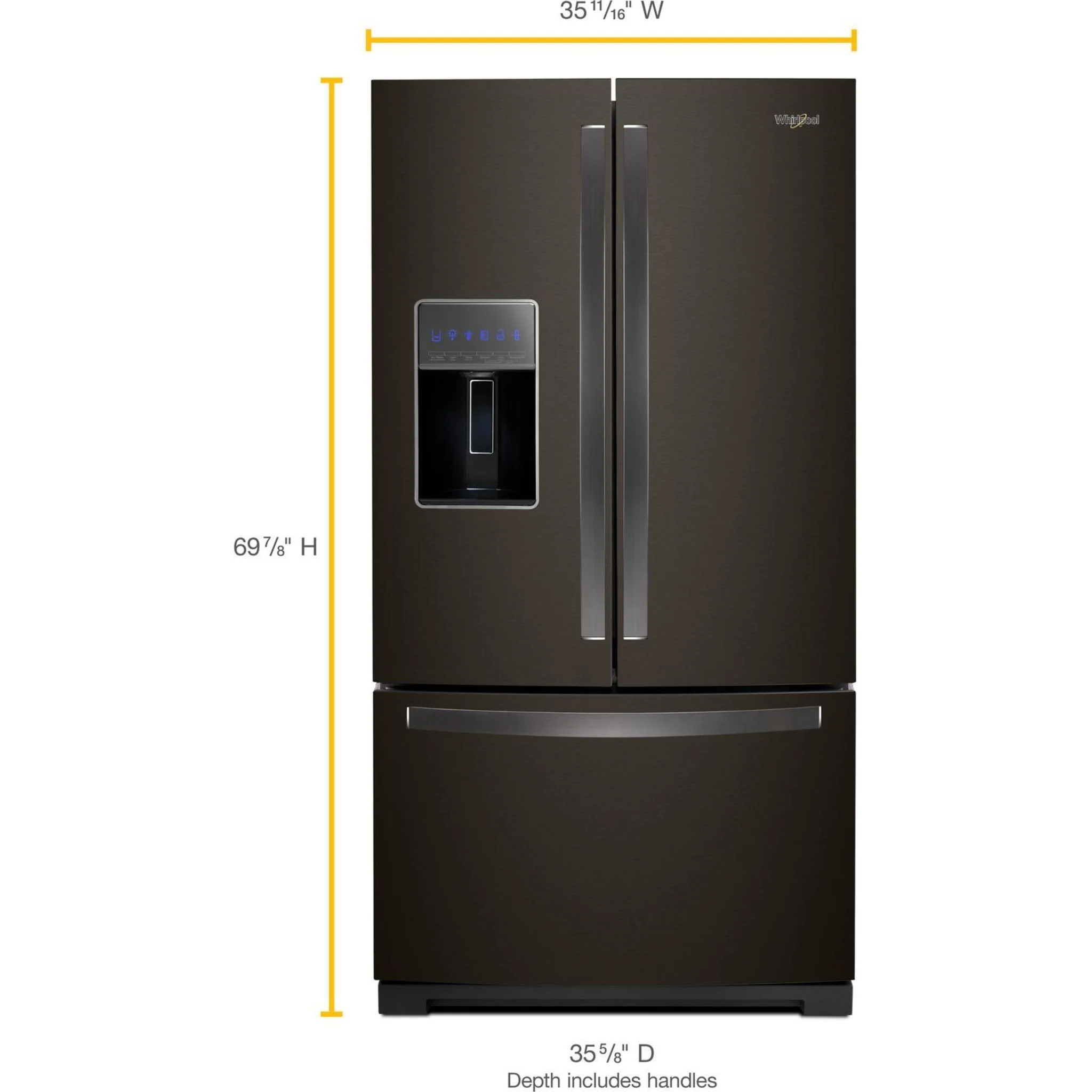 Whirlpool 36" Wide French Door Refrigerator - 27 cu.ft. - Black Stainless (WRF767SDHV) - Image 14