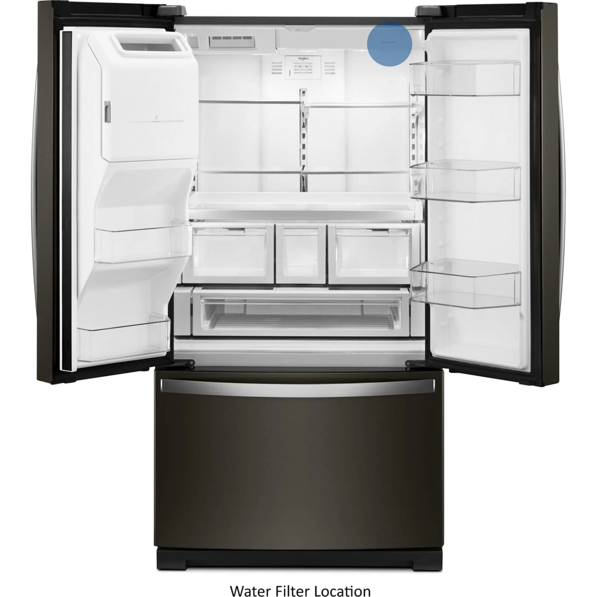 Whirlpool 36" Wide French Door Refrigerator - 27 cu.ft. - Black Stainless (WRF767SDHV) - Image 22