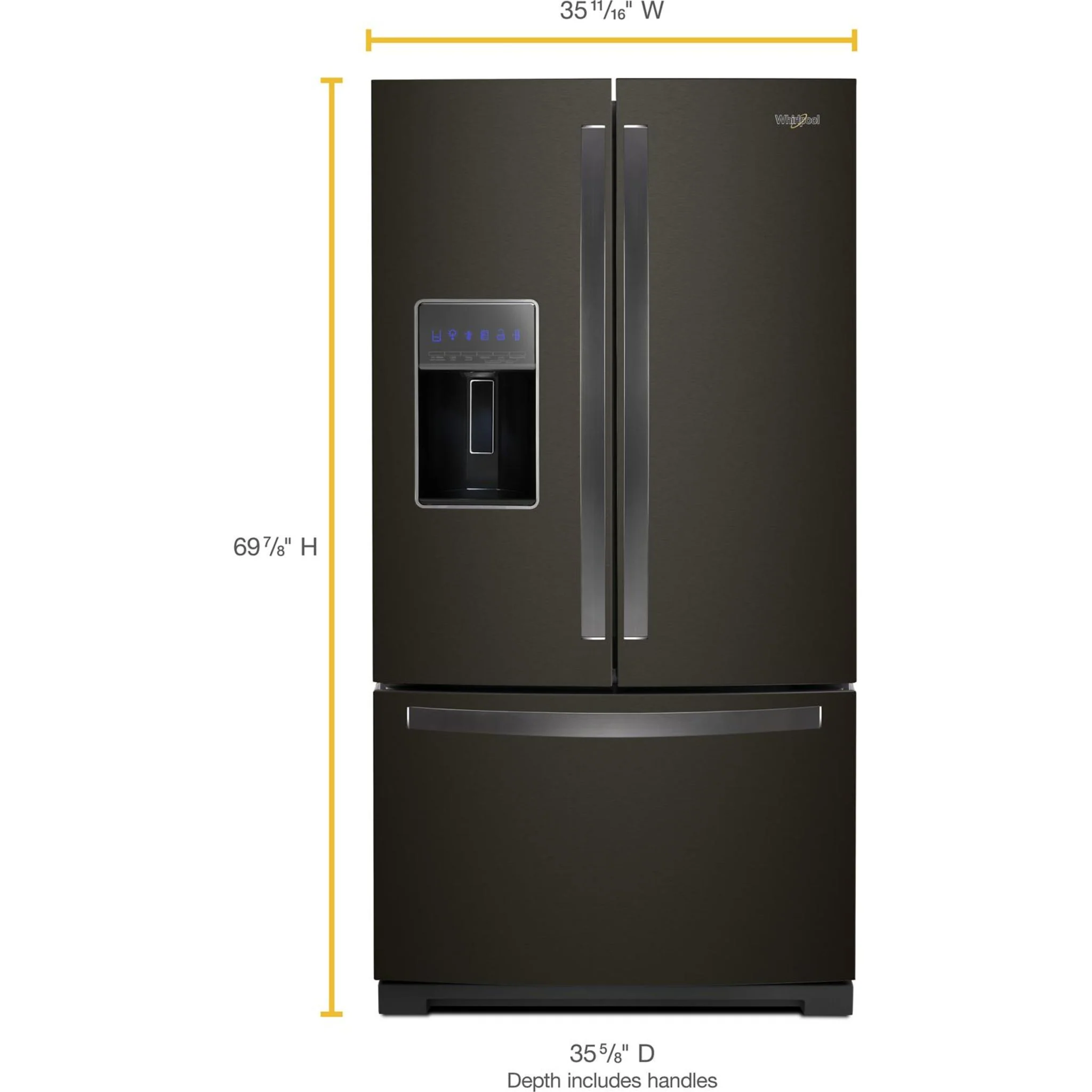 Whirlpool 36" Wide French Door Refrigerator - 27 cu.ft. - Black Stainless (WRF767SDHV) - Image 26