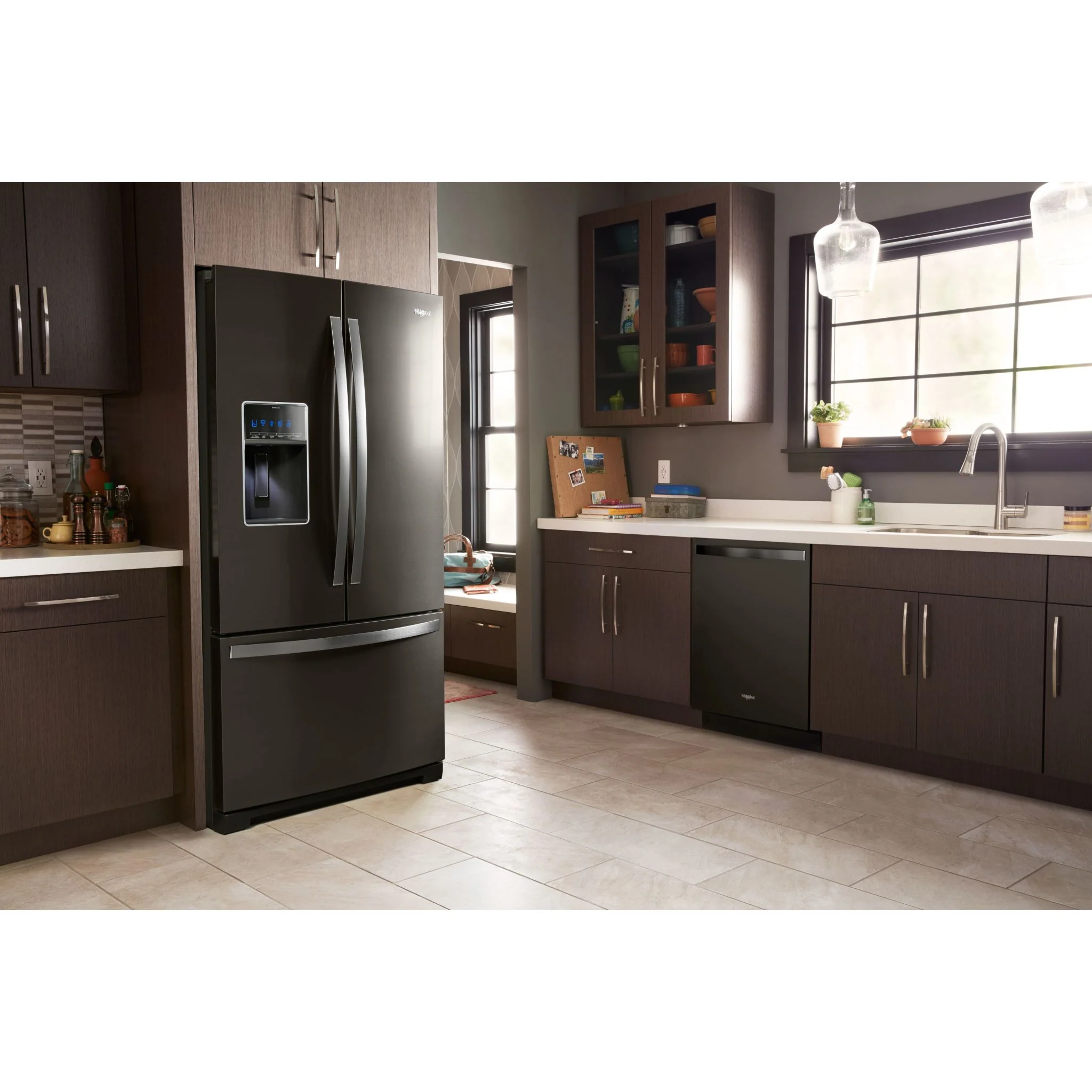 Whirlpool 36" Wide French Door Refrigerator - 27 cu.ft. - Black Stainless (WRF767SDHV) - Image 6