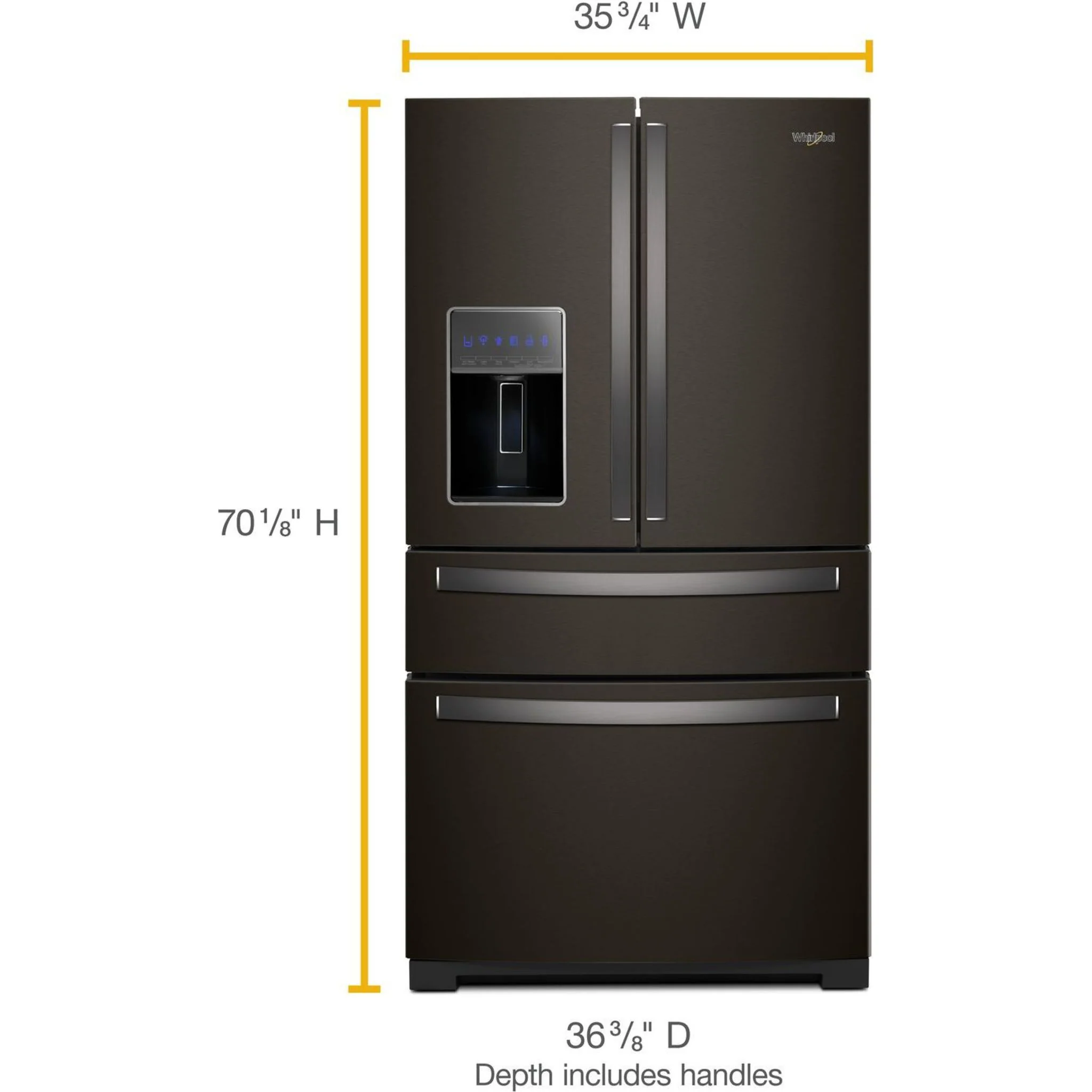Whirlpool 36" Wide 4-Door Refrigerator with Exterior Drawer - 26 cu. ft. (WRX986SIHV) - Image 13