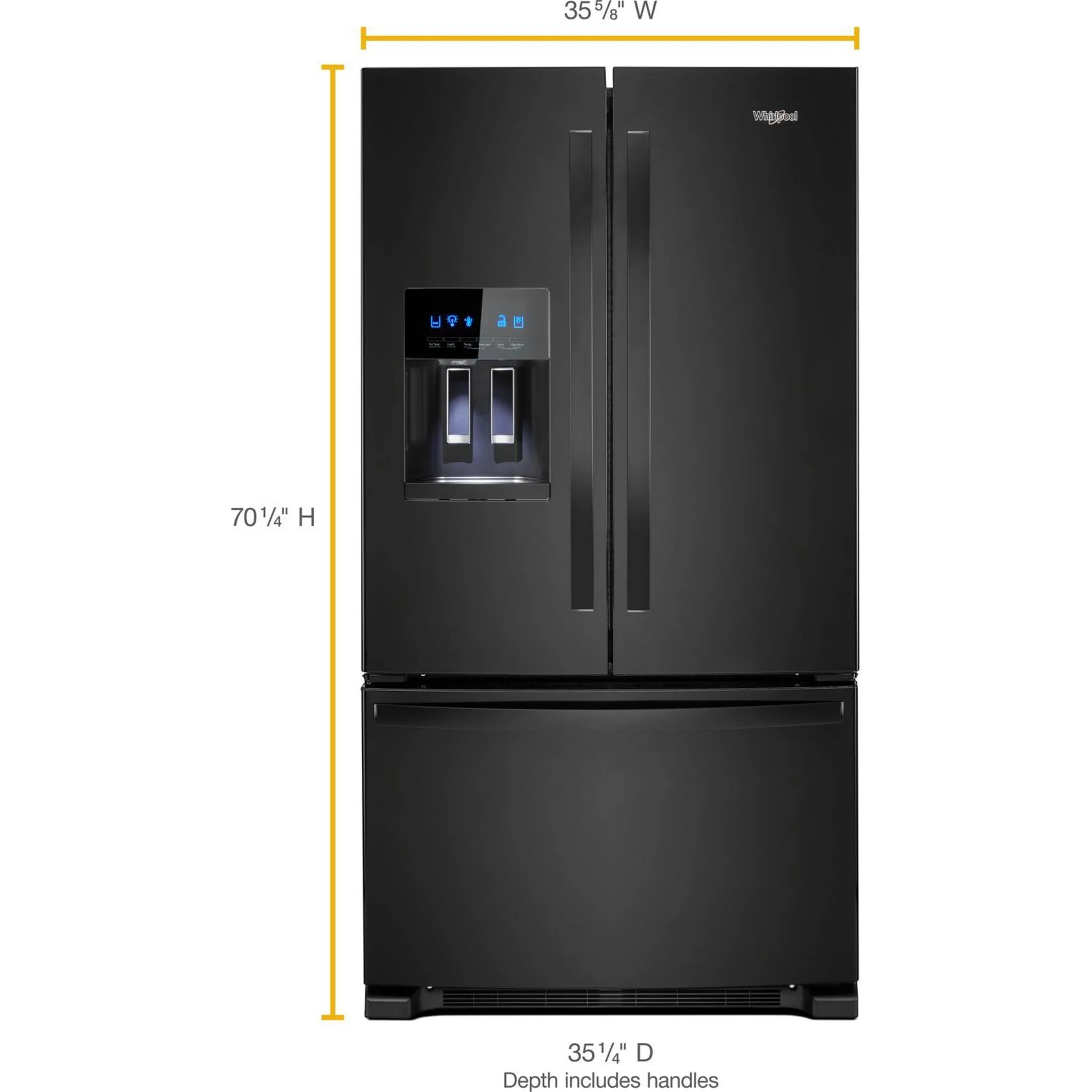 Whirlpool 36" Wide French Door Refrigerator 25 cu. ft. (WRF555SDHB) - Image 16