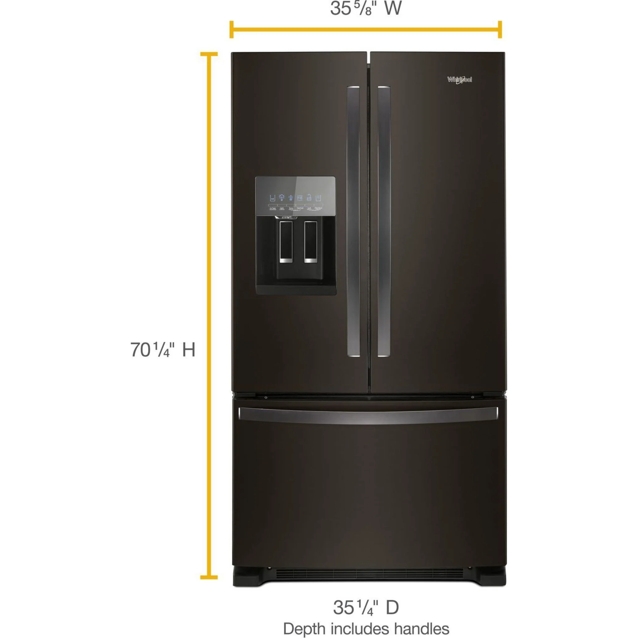 Whirlpool 36" Wide French Door Refrigerator in Fingerprint-Resistant Stainless Steel - 25 cu. ft. (WRF555SDHV) - Image 20