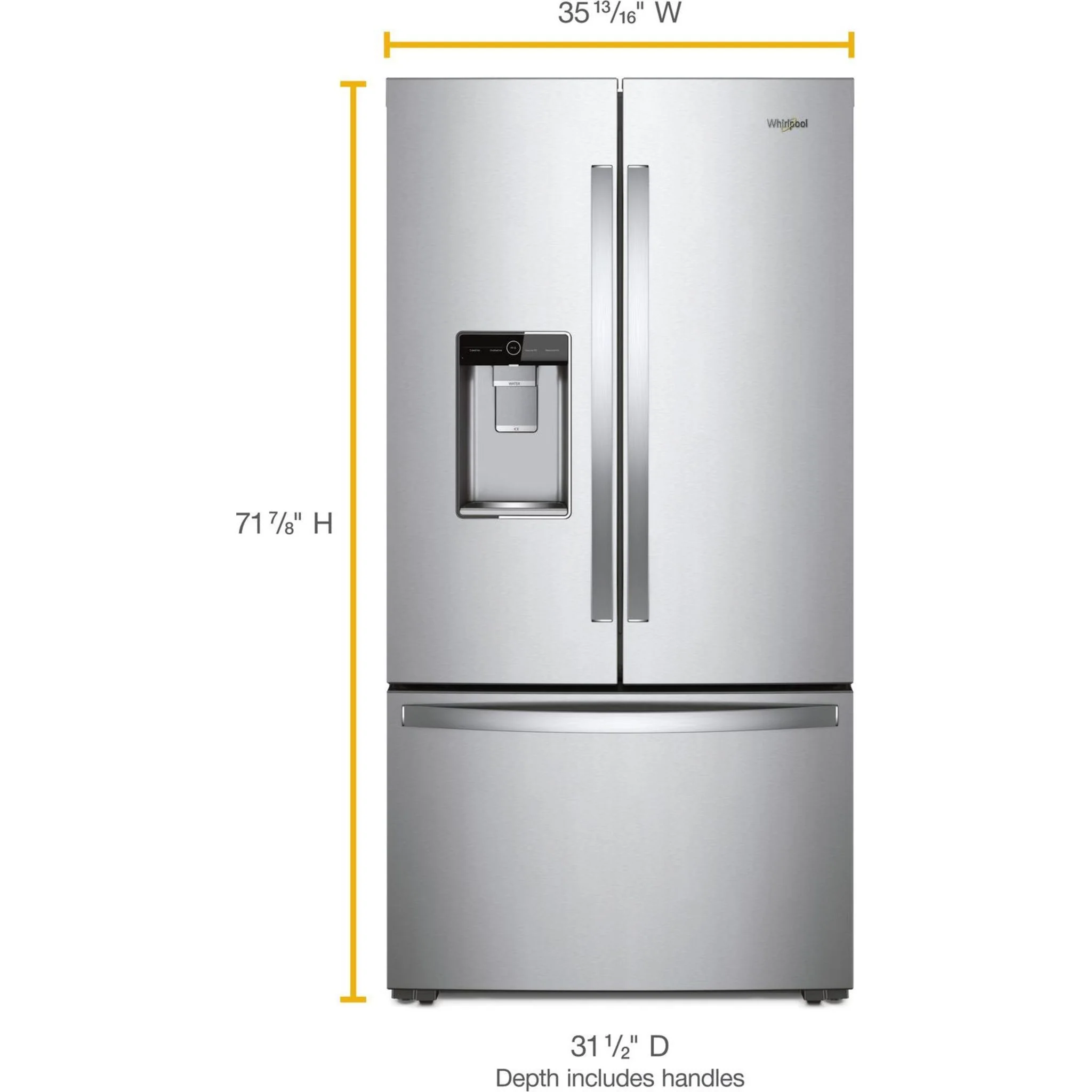 Whirlpool 36" Wide Counter Depth French Door Refrigerator - 24 cu. ft. (WRF954CIHZ) - Image 12