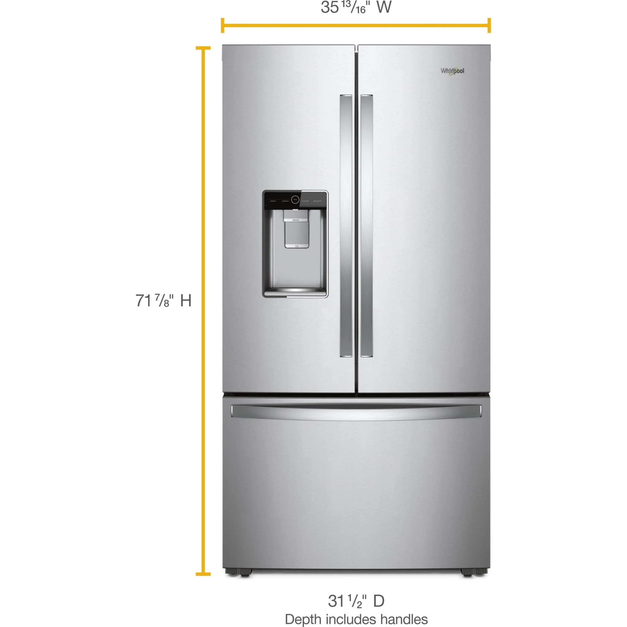 Whirlpool 36" Wide Counter Depth French Door Refrigerator - 24 cu. ft. (WRF954CIHZ) - Image 5