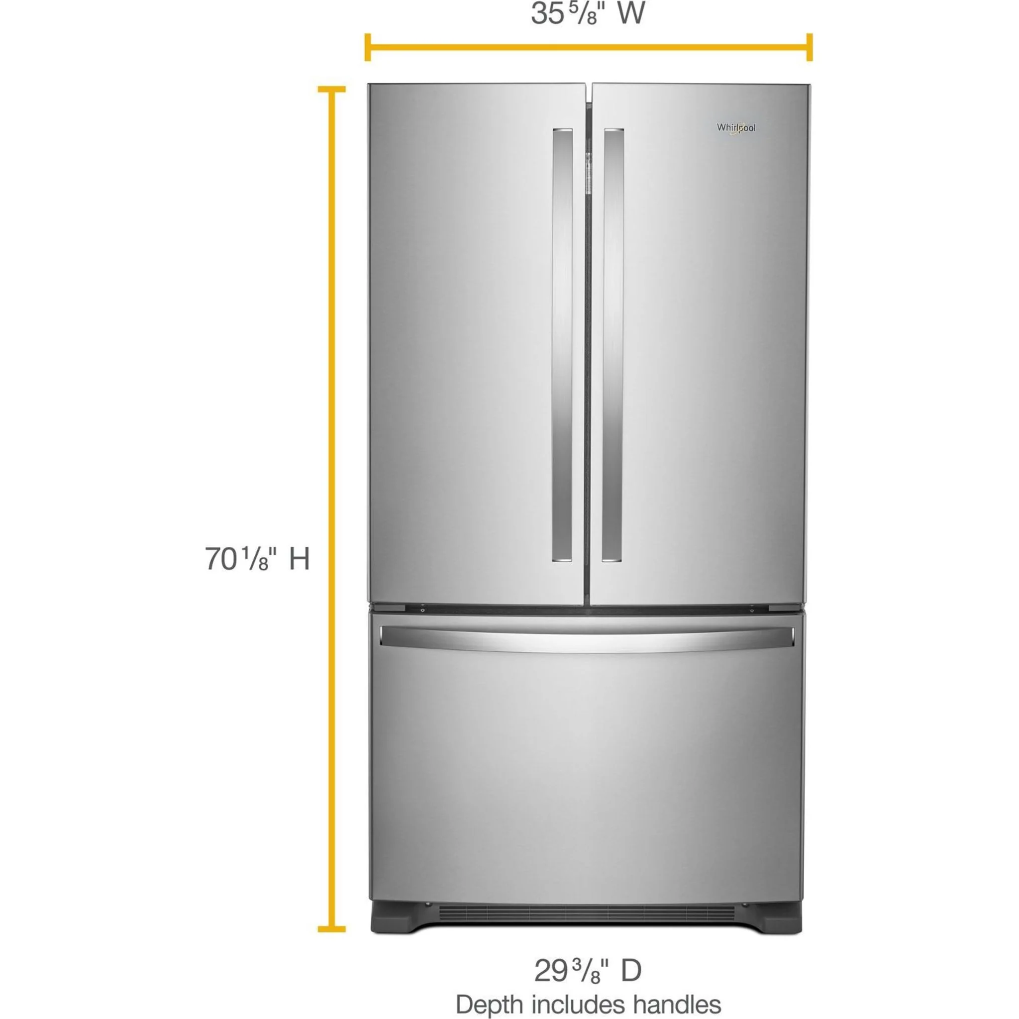 Whirlpool 36" Wide Counter Depth French Door Refrigerator - 20 cu. ft. (WRF540CWHZ) - Image 13