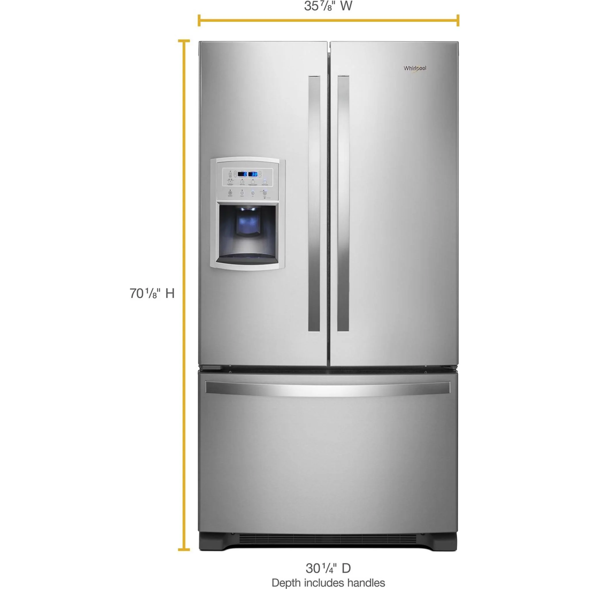 Whirlpool 36" Wide Counter Depth French Door Refrigerator - 20 cu. ft. (WRF550CDHZ) - Image 11