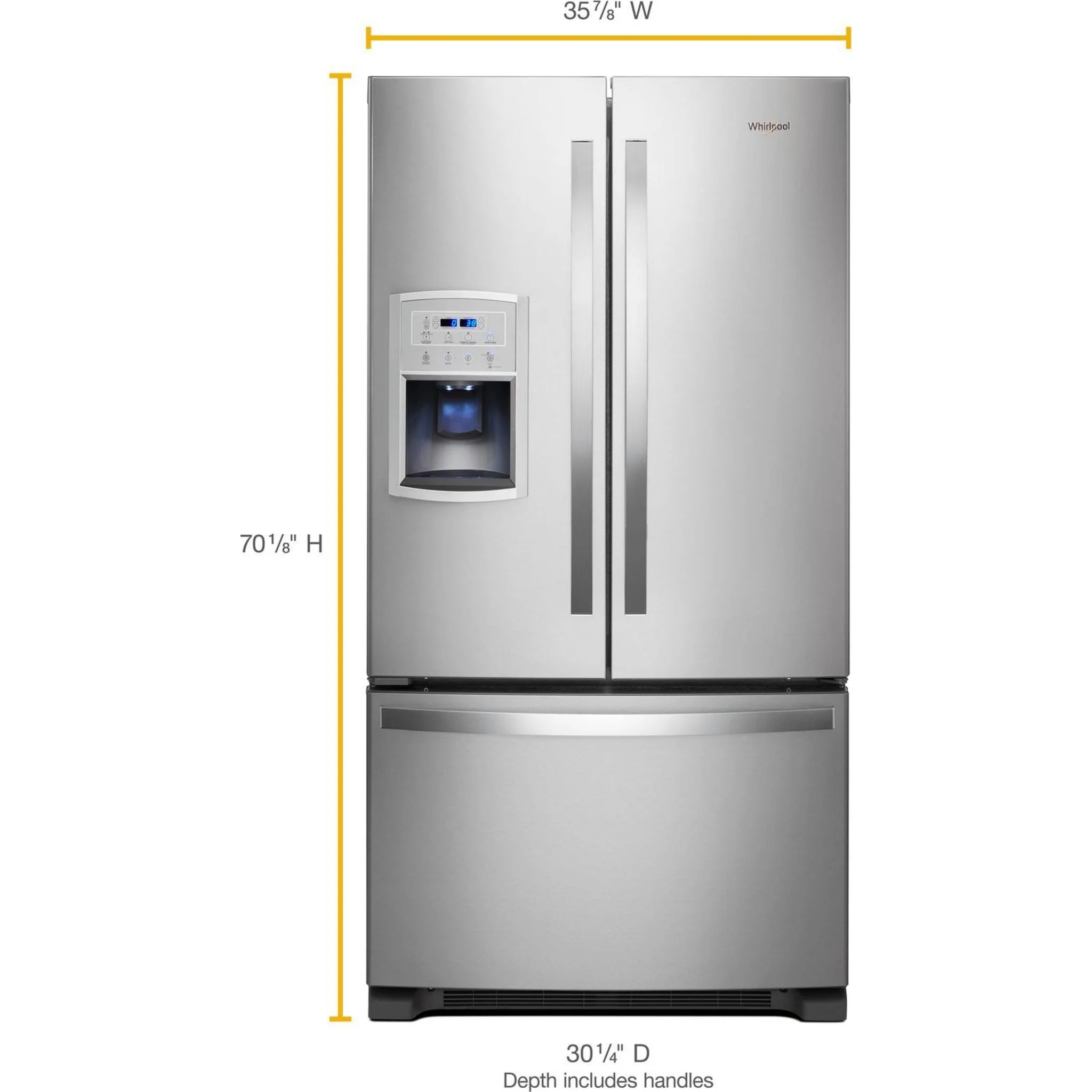 Whirlpool 36" Wide Counter Depth French Door Refrigerator - 20 cu. ft. (WRF550CDHZ) - Image 21