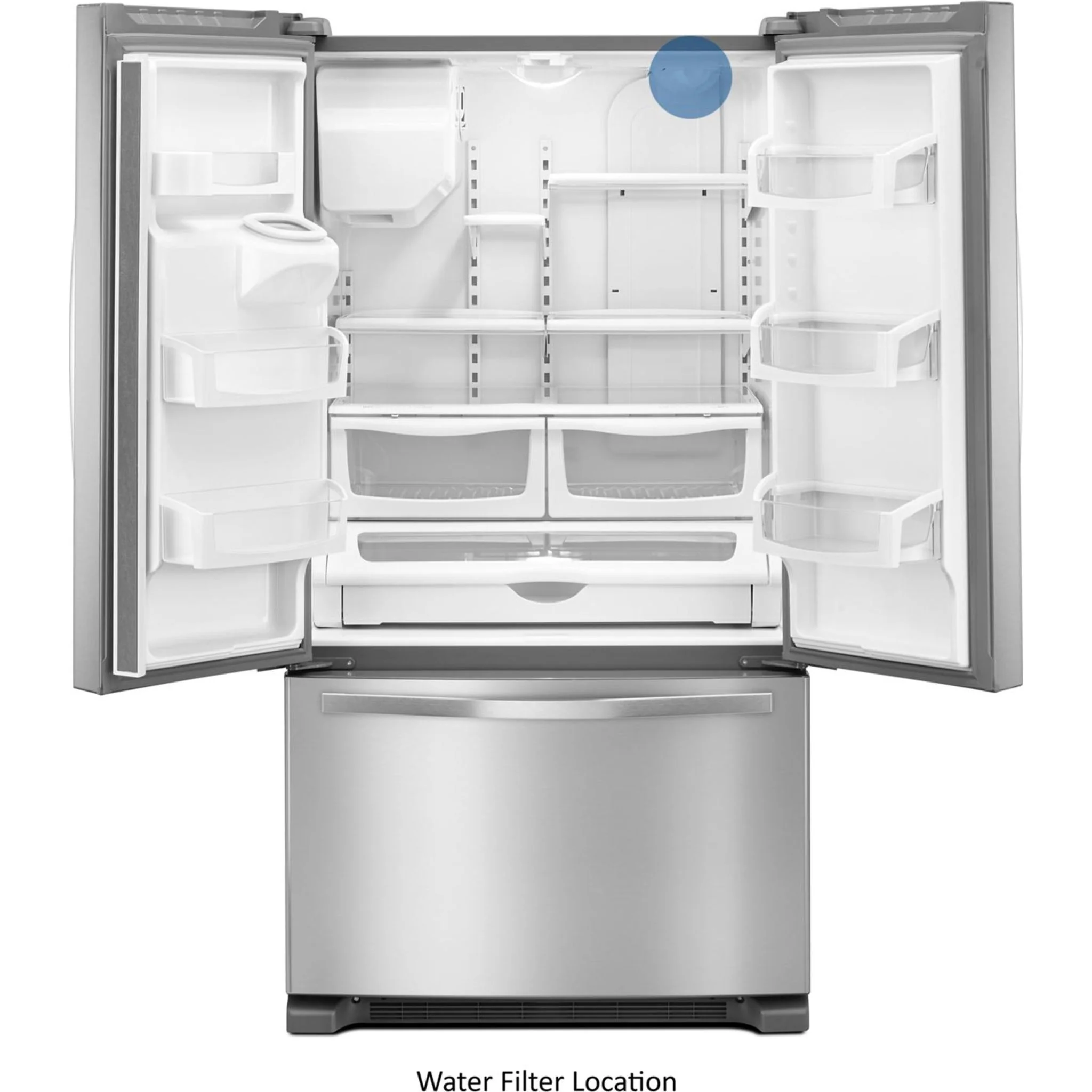 Whirlpool 36" Wide French Door Refrigerator in Fingerprint-Resistant Stainless Steel - 25 cu. ft. (WRF555SDFZ) - Image 21
