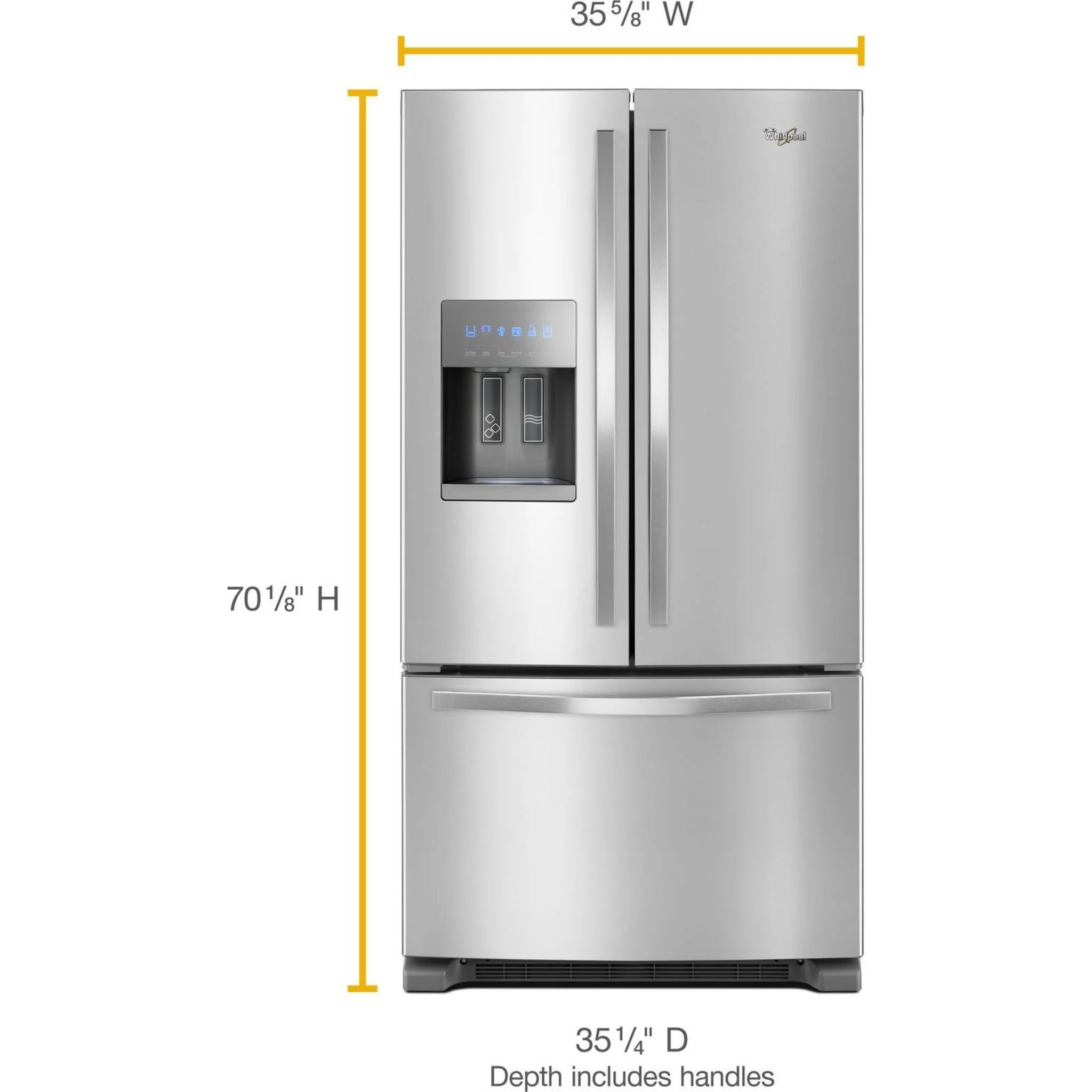 Whirlpool 36" Wide French Door Refrigerator in Fingerprint-Resistant Stainless Steel - 25 cu. ft. (WRF555SDFZ) - Image 22