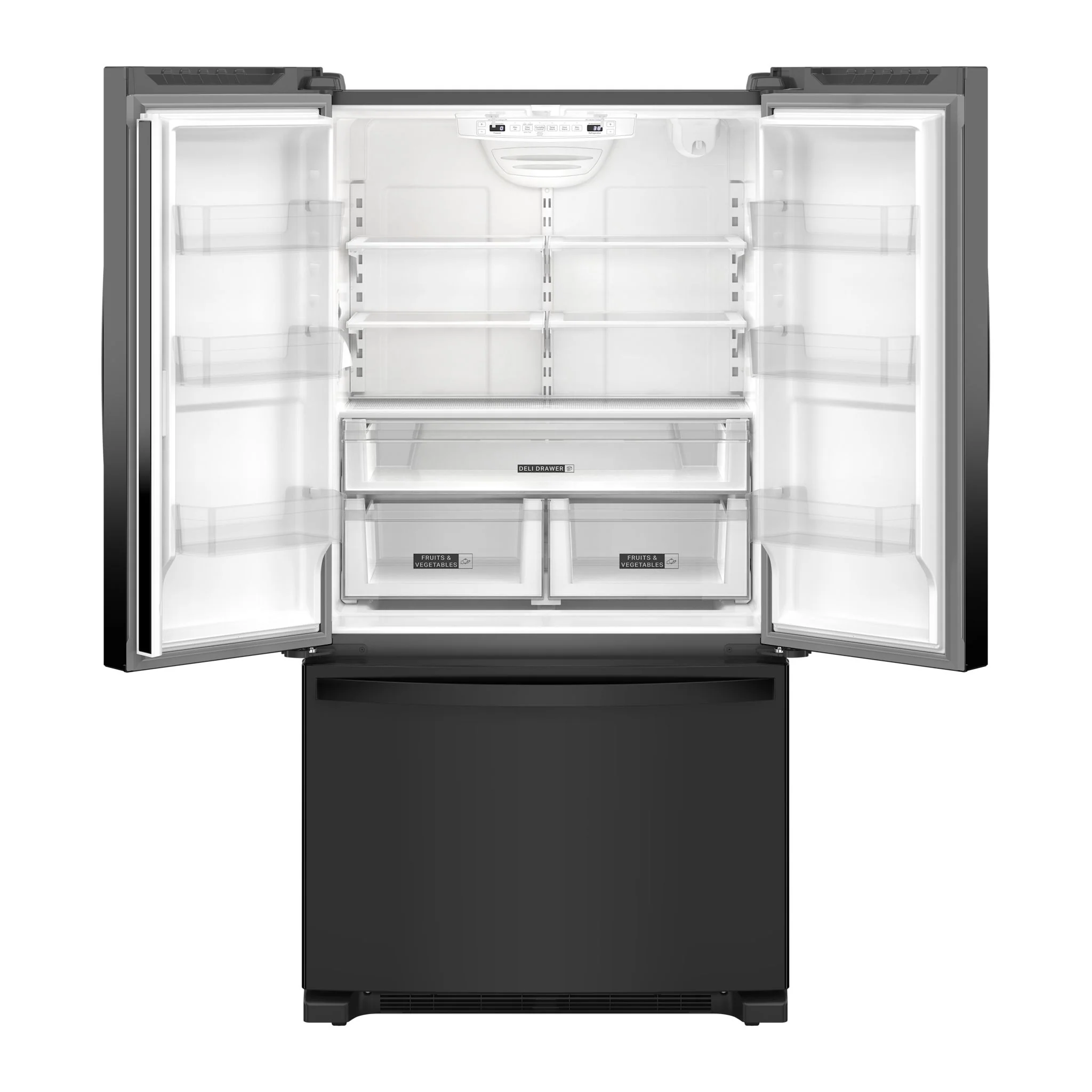 Whirlpool 36-Inch Wide Counter-Depth French Door Bottom Mount Refrigerator - 20 cu. ft. -Black (WRFC2036RB) - Image 5