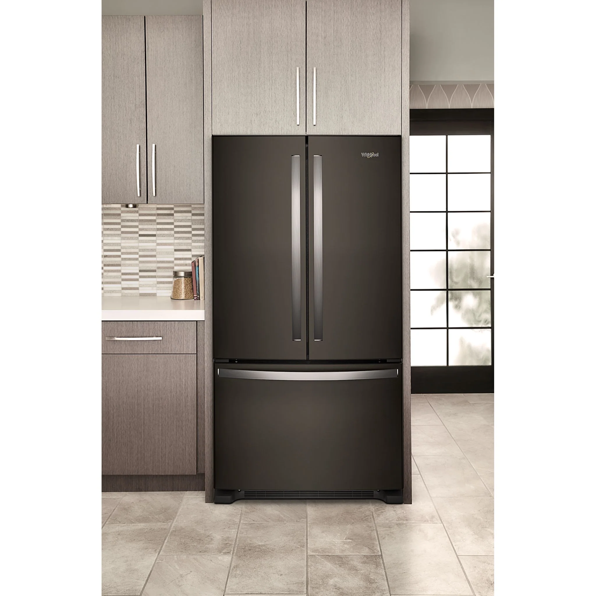Whirlpool 36-Inch Wide Counter-Depth French Door Bottom Mount Refrigerator - 20 cu. ft. -Black (WRFC2036RB) - Image 7