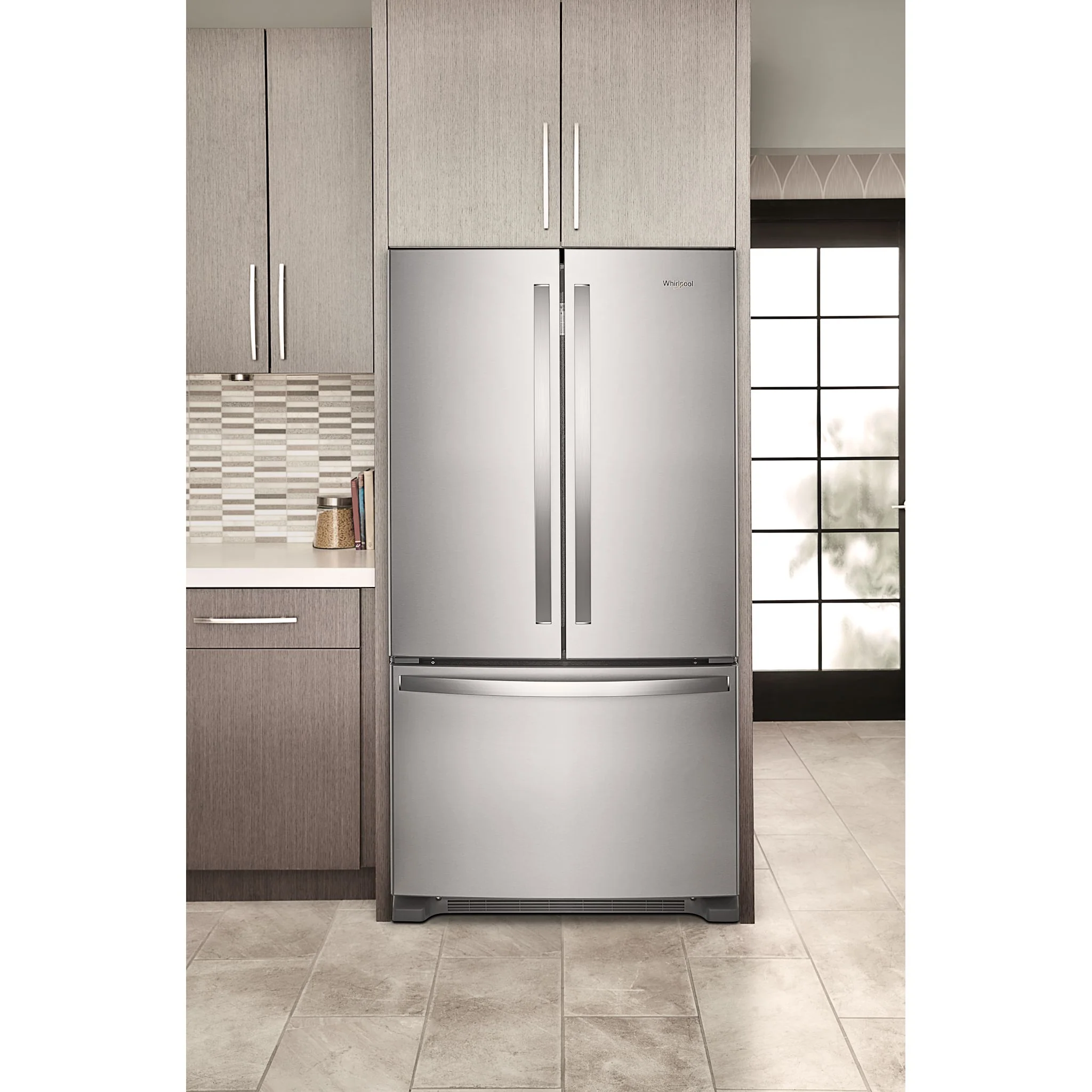 Whirlpool 36-Inch Wide Counter-Depth French Door Bottom Mount Refrigerator - 20 cu. ft. -Fingerprint Resistant Stainless Steel (WRFC2036RZ) - Image 5