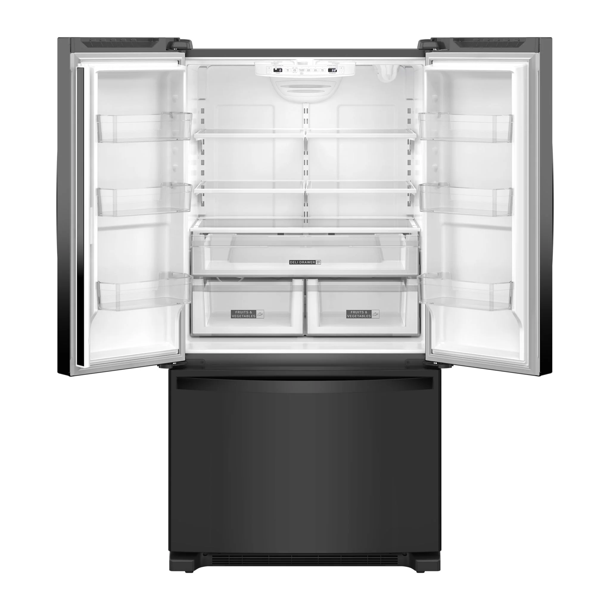 Whirlpool 36" Wide Full-Depth French Door Bottom Mount Refrigerator - 25 cu.ft. - Black (WRFF3036RB) - Image 4