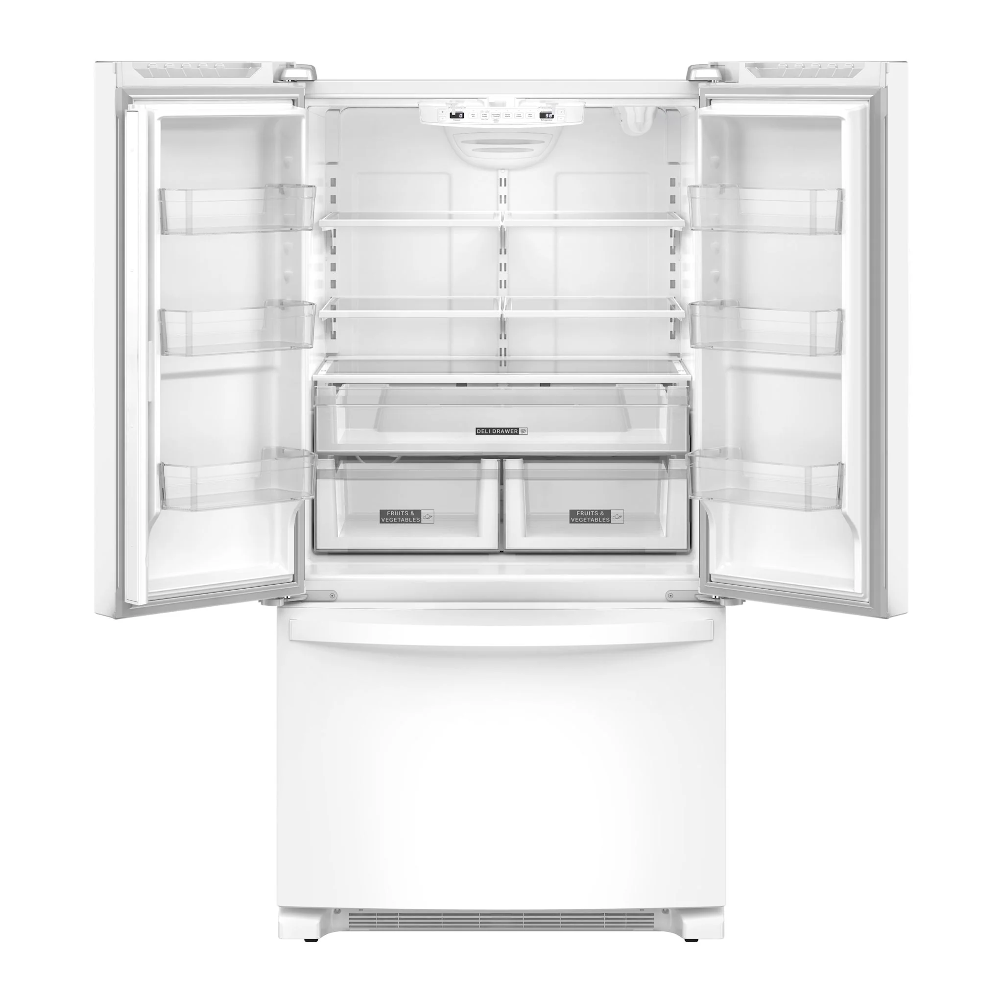 Whirlpool 36" Wide Full-Depth French Door Bottom Mount Refrigerator - 25 cu.ft. - White (WRFF3036RW) - Image 4