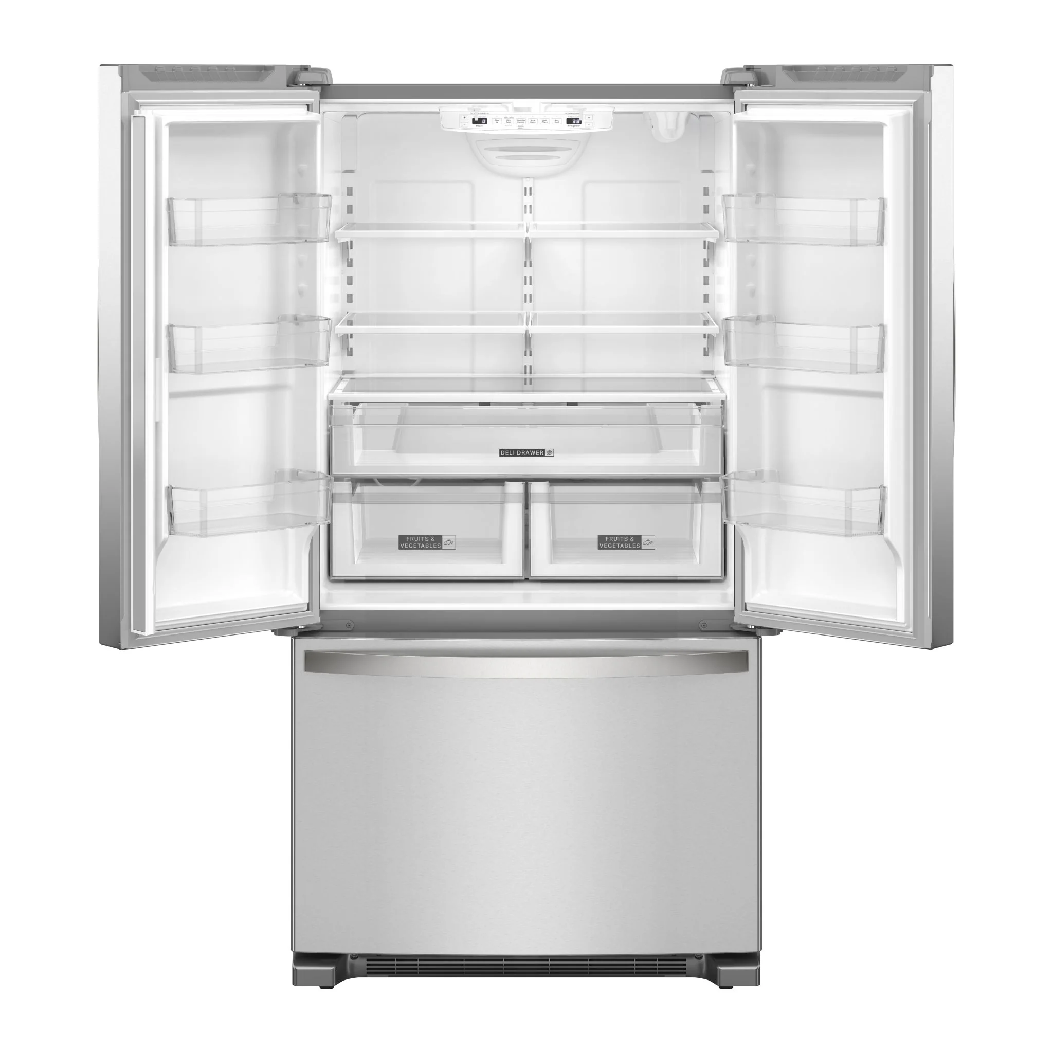 Whirlpool  Full-Depth French Door Bottom Mount Refrigerator - Stainless Steel (WRFF3036RZ) - Image 4