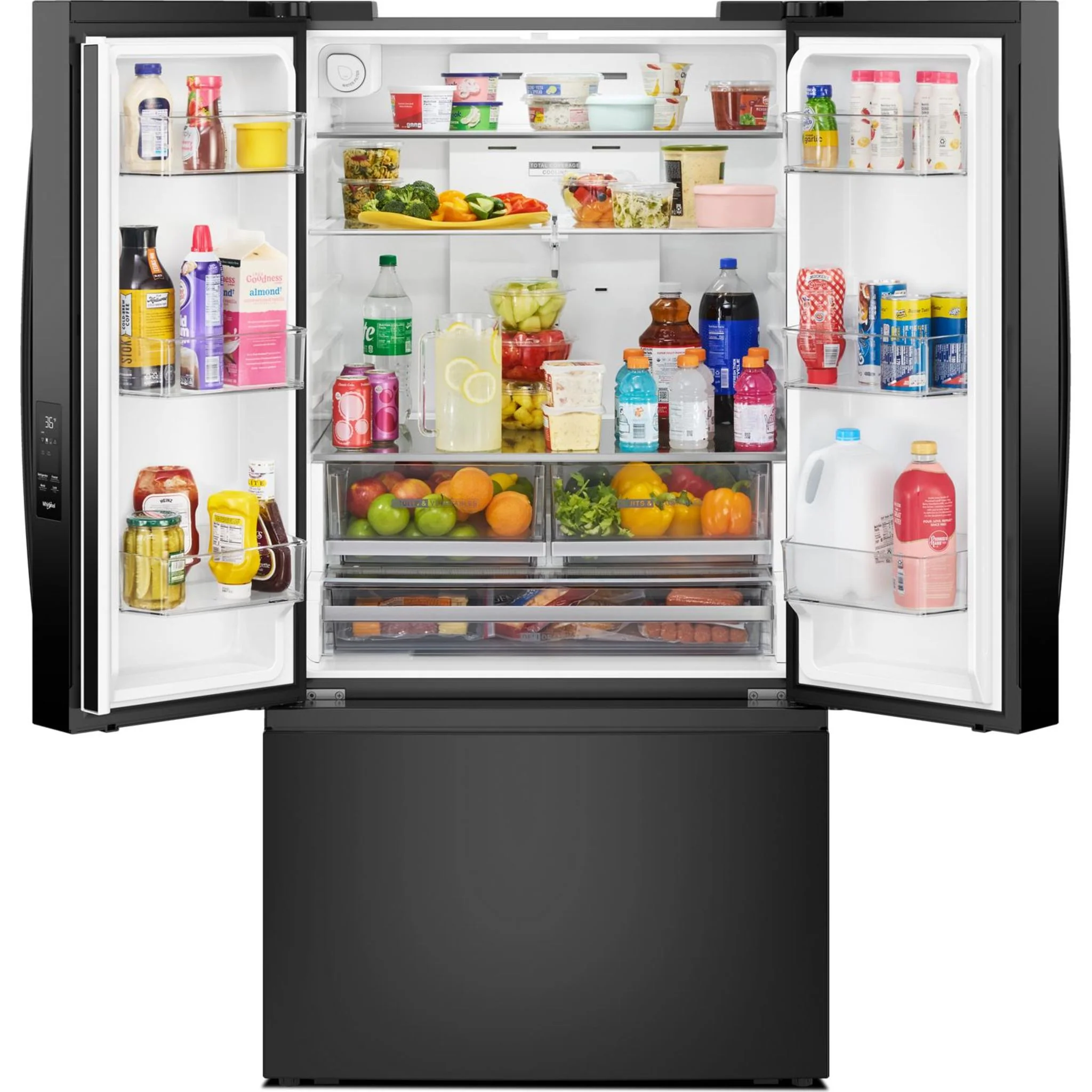 Whirlpool 36-Inch French Door Refrigerator with Ice Maker - 31 cu. ft. -Black (WRFF3136SB) - Image 5