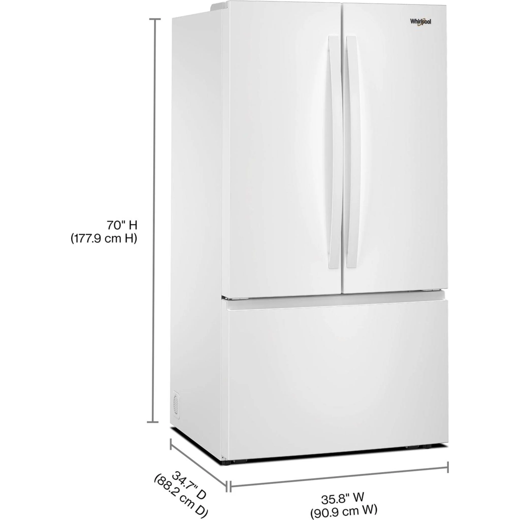 Whirlpool 36-Inch French Door Refrigerator with Ice Maker - 31 cu. ft. -White (WRFF3136SW) - Image 18