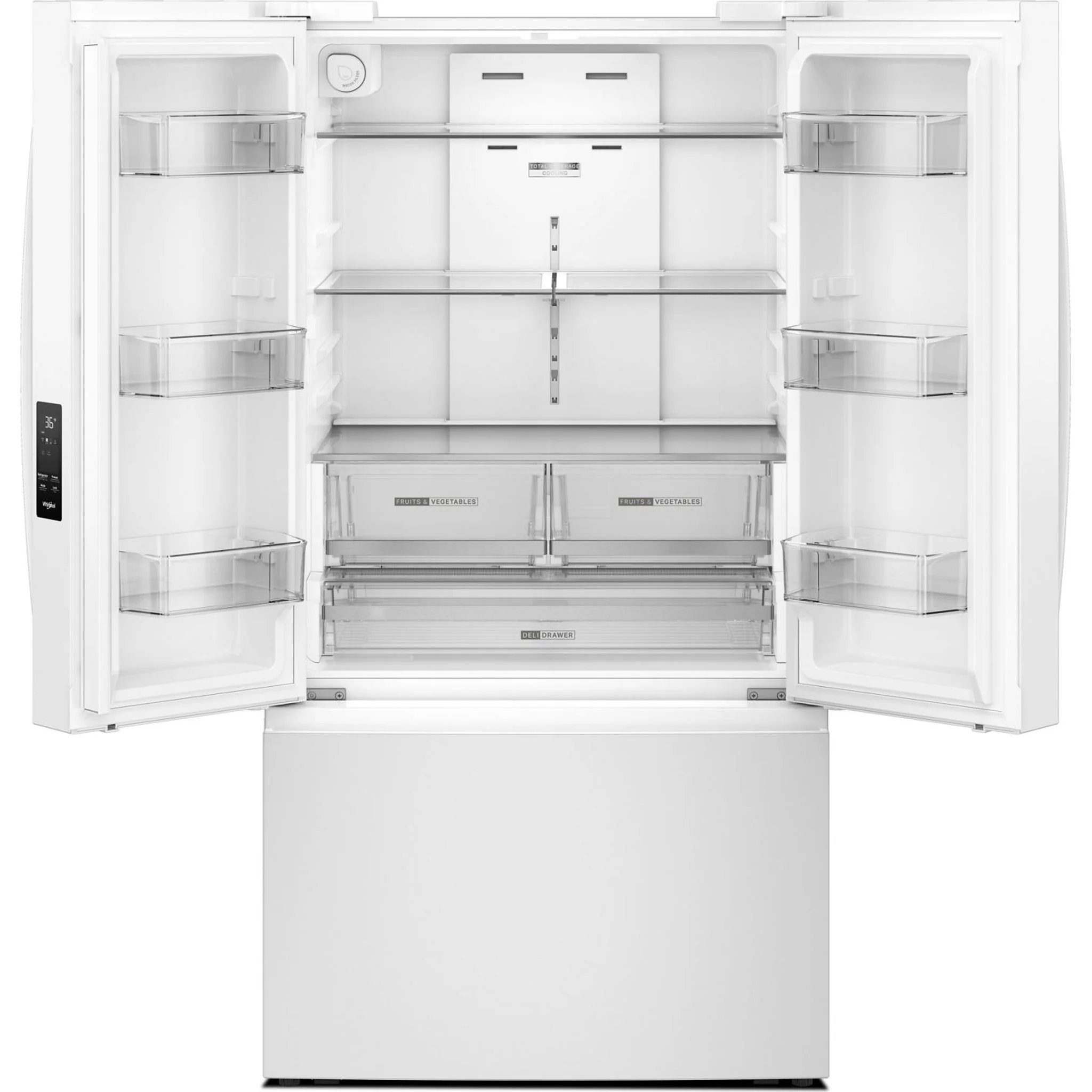 Whirlpool 36-Inch French Door Refrigerator with Ice Maker - 31 cu. ft. -White (WRFF3136SW) - Image 7