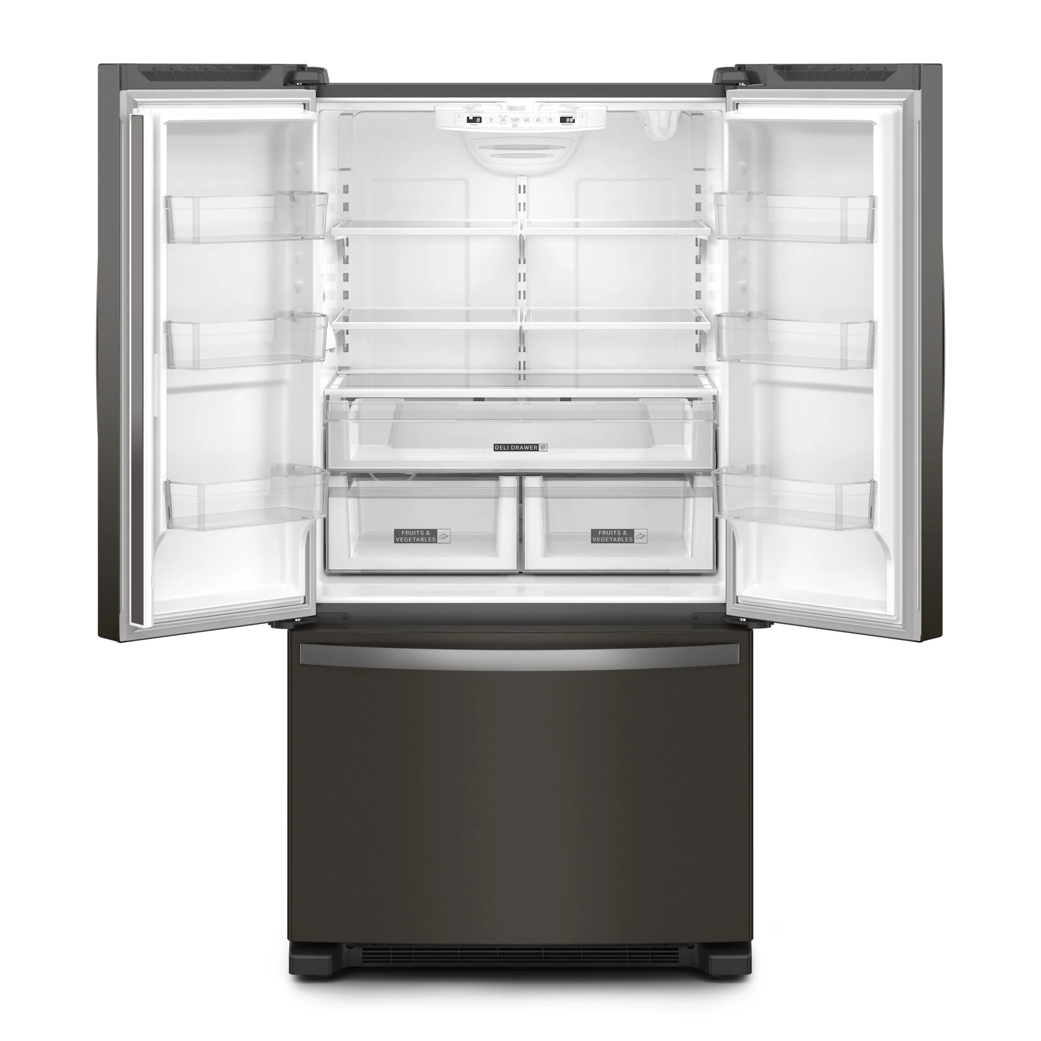 Whirlpool  Full-Depth French Door Bottom Mount Refrigerator - Black Stainless (WRFF3236RV) - Image 3
