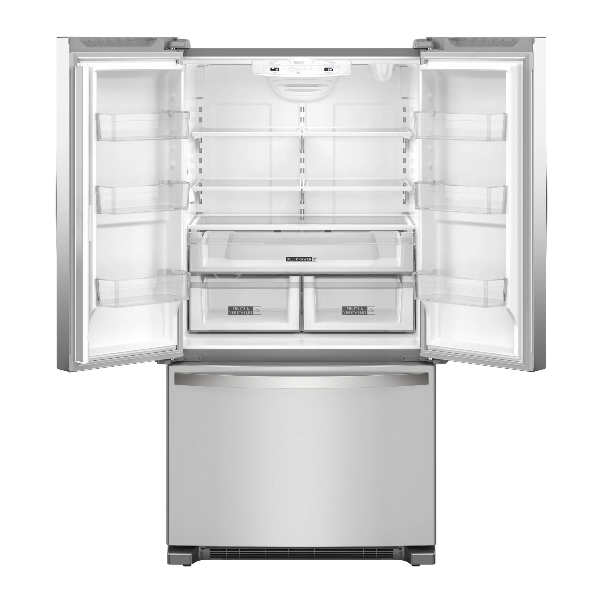 Whirlpool  Full-Depth French Door Bottom Mount Refrigerator - Fingerprint Resistant Stainless Steel (WRFF3236RZ) - Image 3