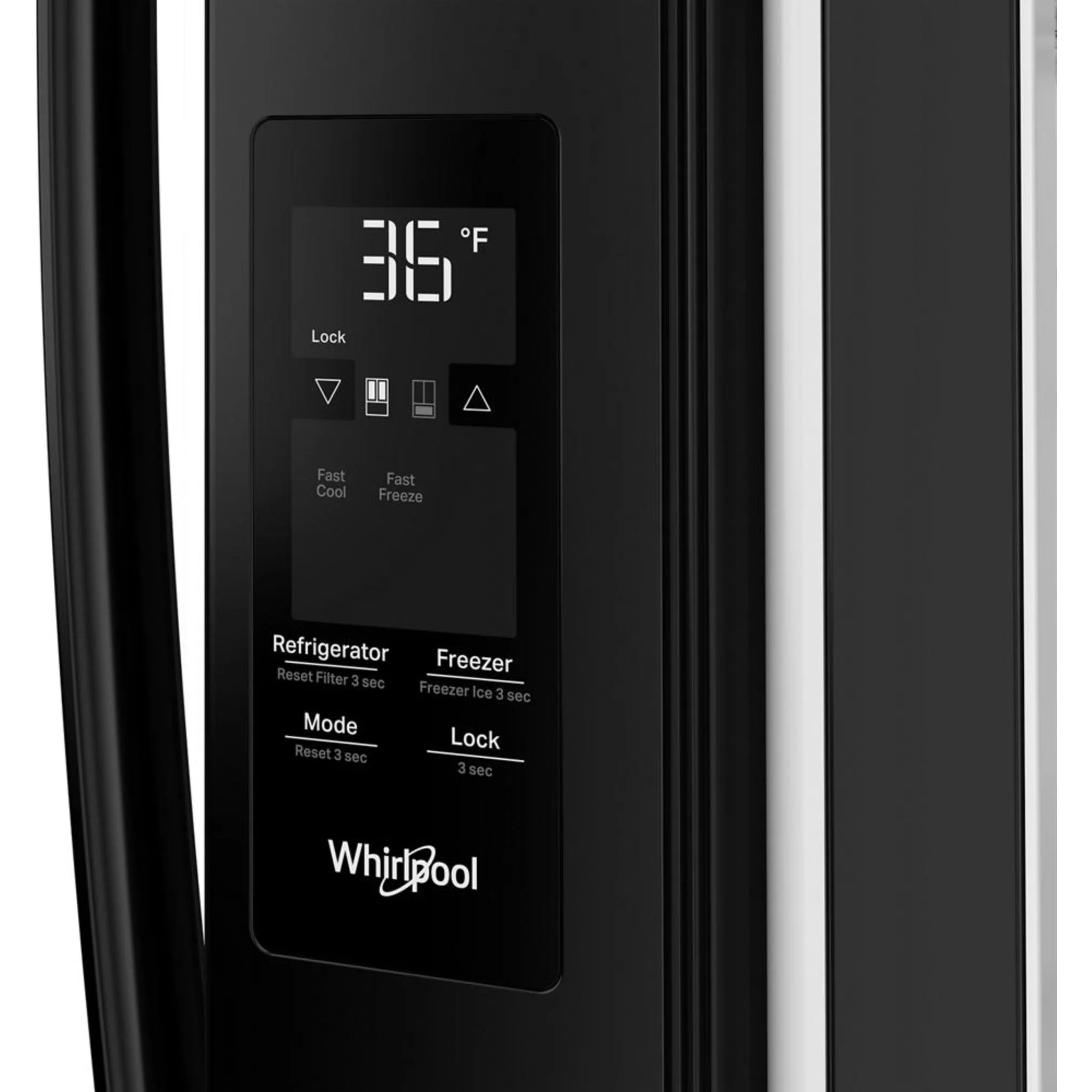 Whirlpool 36-Inch French Door Refrigerator with Interior Water Dispenser - 31 cu. ft. -Black (WRFF3336SB) - Image 8