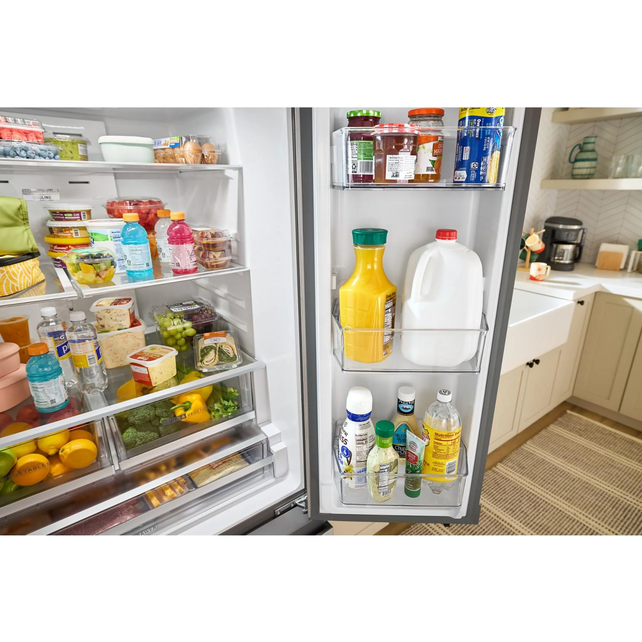 Whirlpool 36-Inch French Door Refrigerator with Interior Water Dispenser - 31 cu. ft. -White (WRFF3336SW) - Image 12