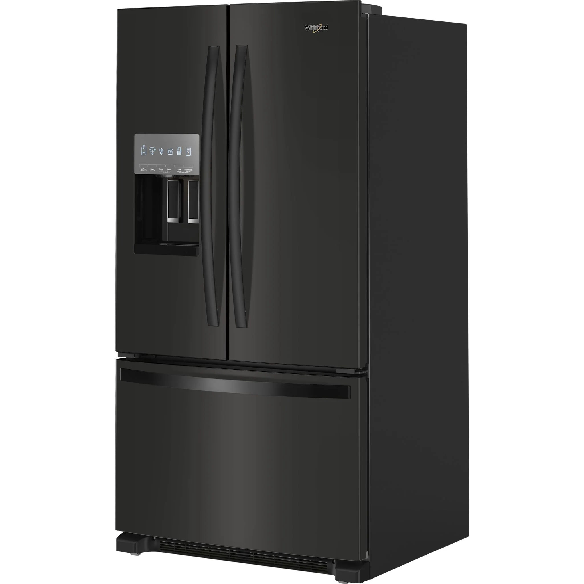 Whirlpool  36" Wide French Door Bottom Mount Refrigerator - Black (WRFF3436RB) - Image 2