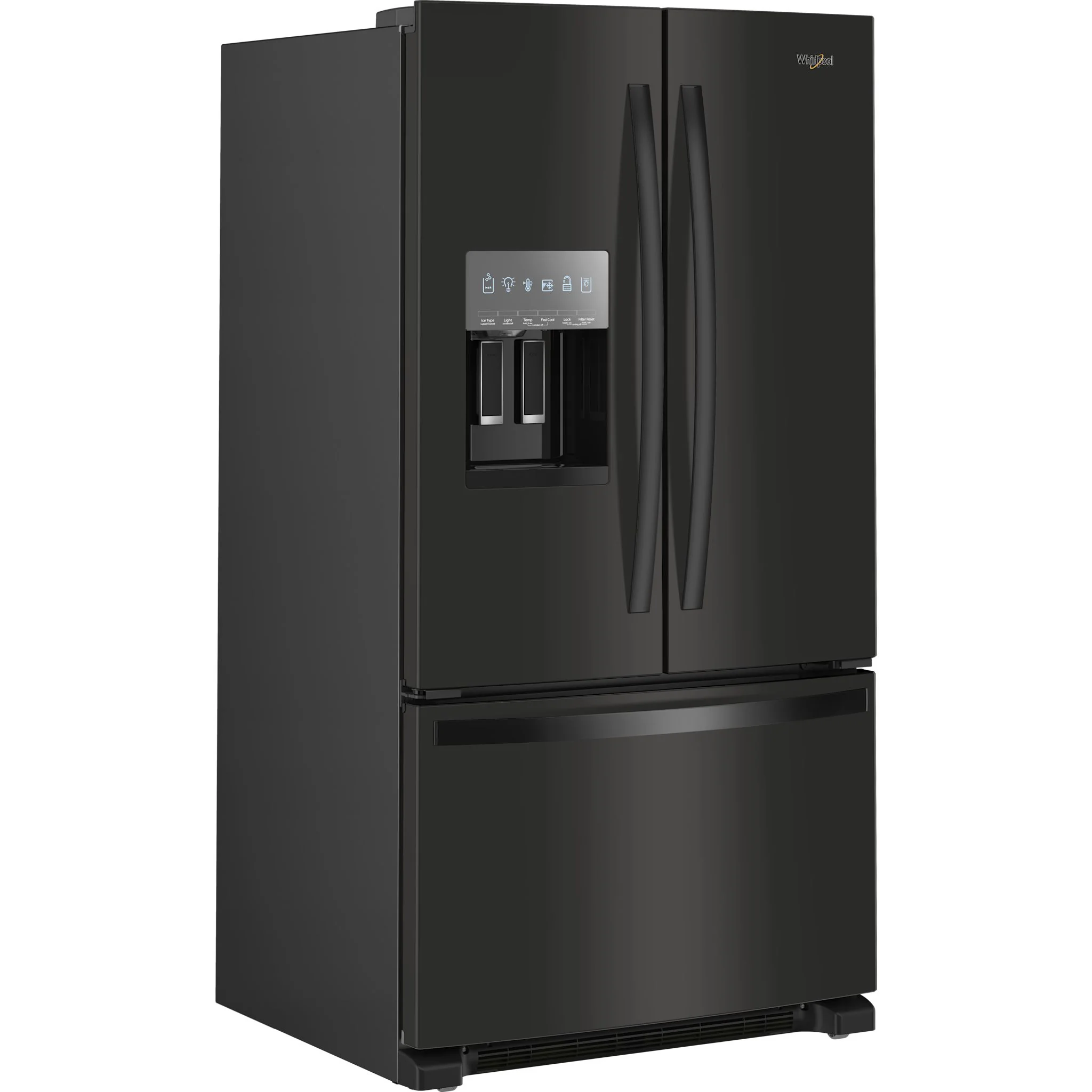 Whirlpool  36" Wide French Door Bottom Mount Refrigerator - Black (WRFF3436RB) - Image 3