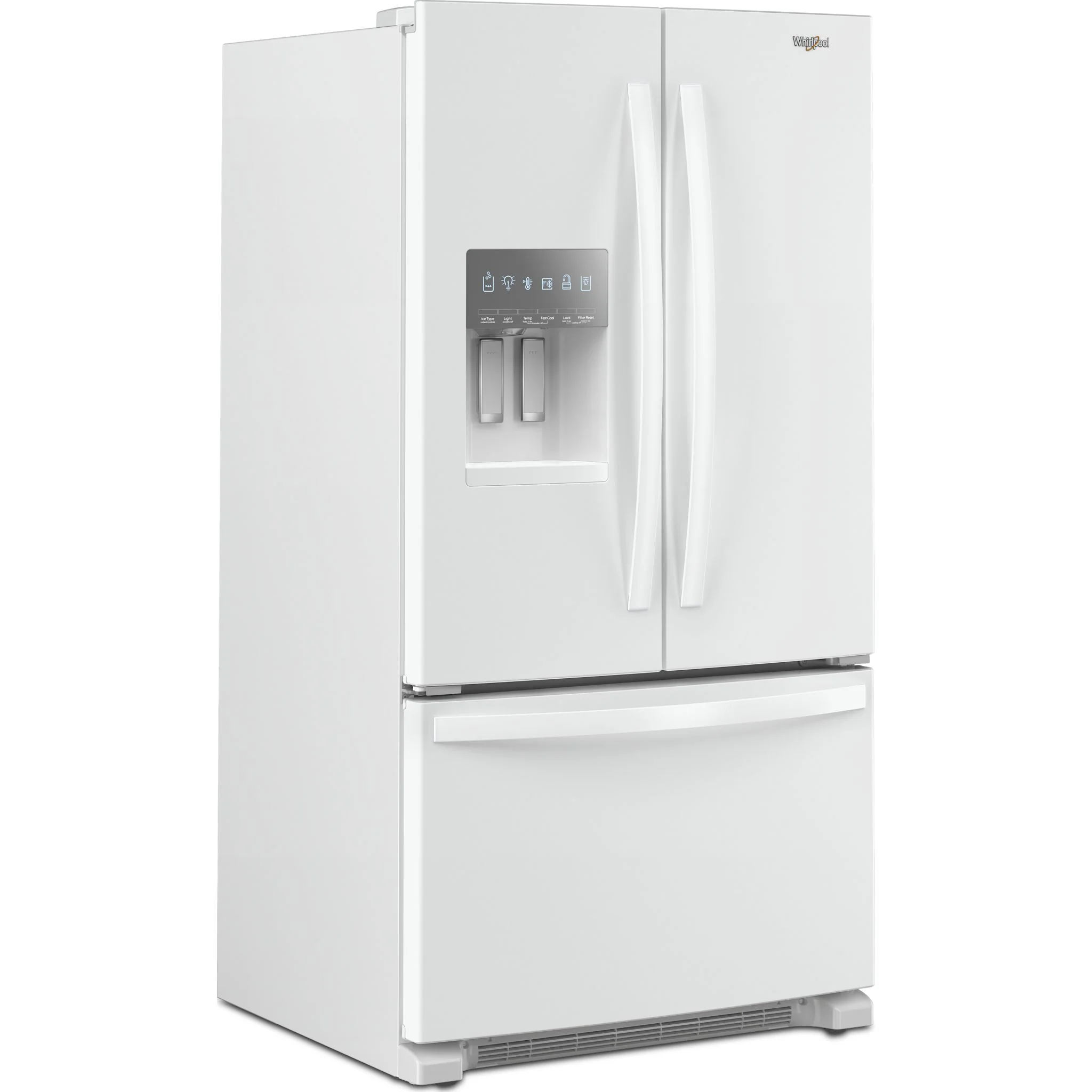 Whirlpool 36" Wide French Door Bottom Mount Refrigerator - 25 cu.ft. - White (WRFF3436RW) - Image 2