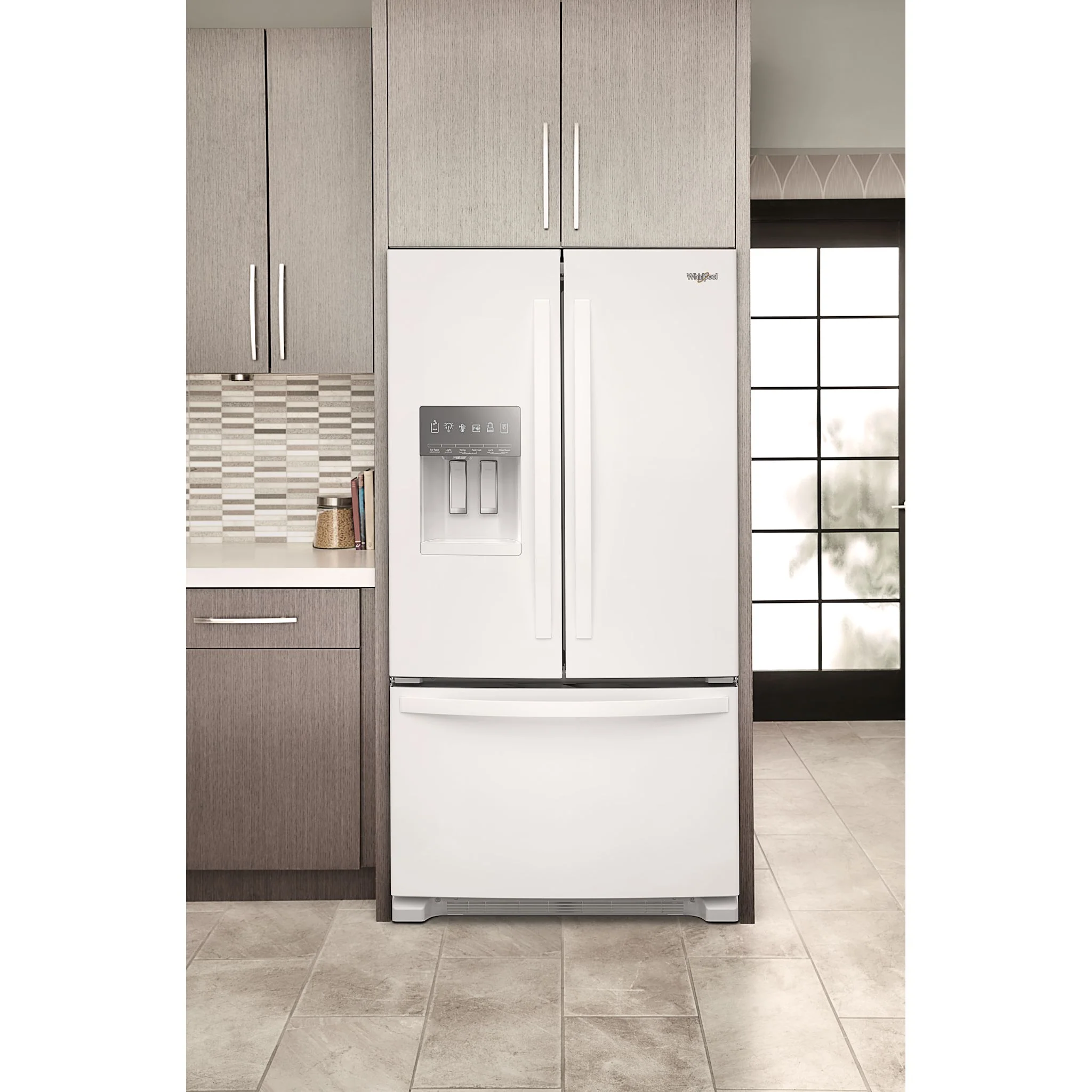Whirlpool 36" Wide French Door Bottom Mount Refrigerator - 25 cu.ft. - White (WRFF3436RW) - Image 9