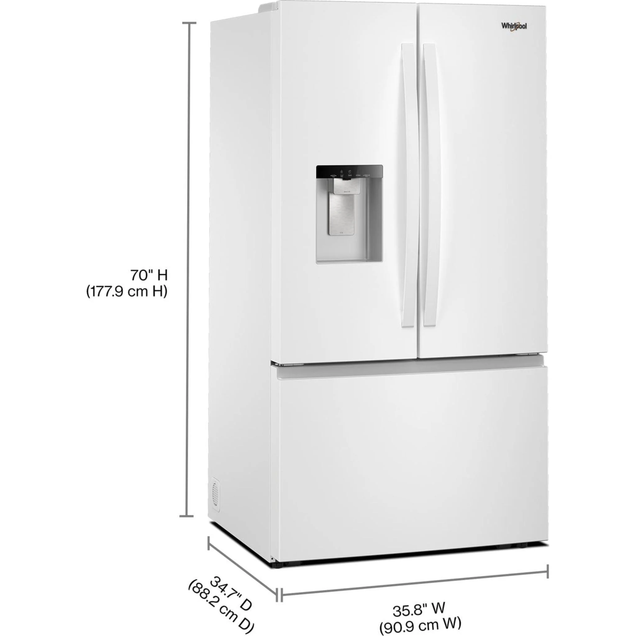 Whirlpool 36-Inch French Door Refrigerator with In-Door Water and Ice Maker - 30 cu. ft. -White (WRFF3536SW) - Image 18
