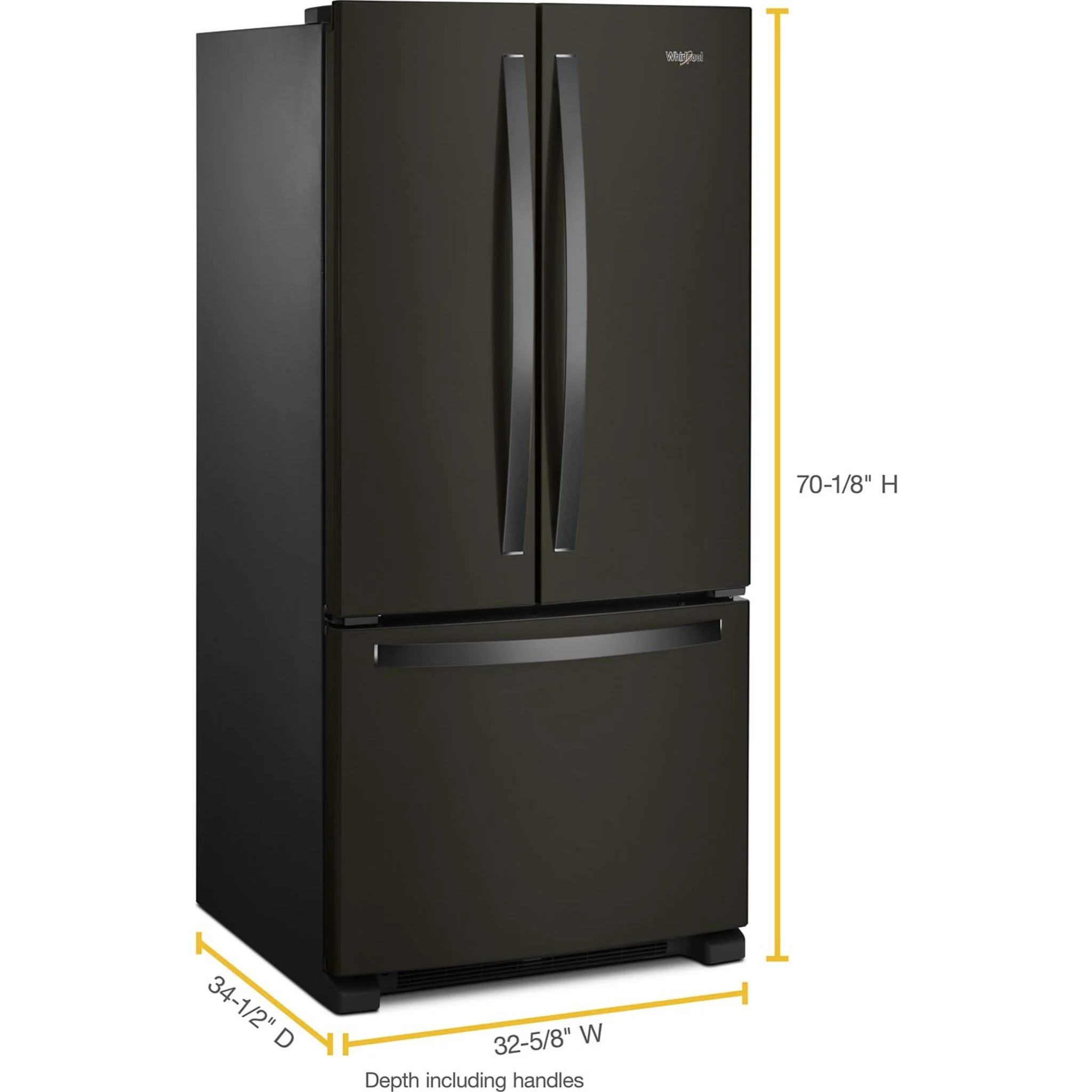 Whirlpool 33-inch Wide French Door Refrigerator - 22 cu. ft. -Black Stainless (WRFF5333PV) - Image 15